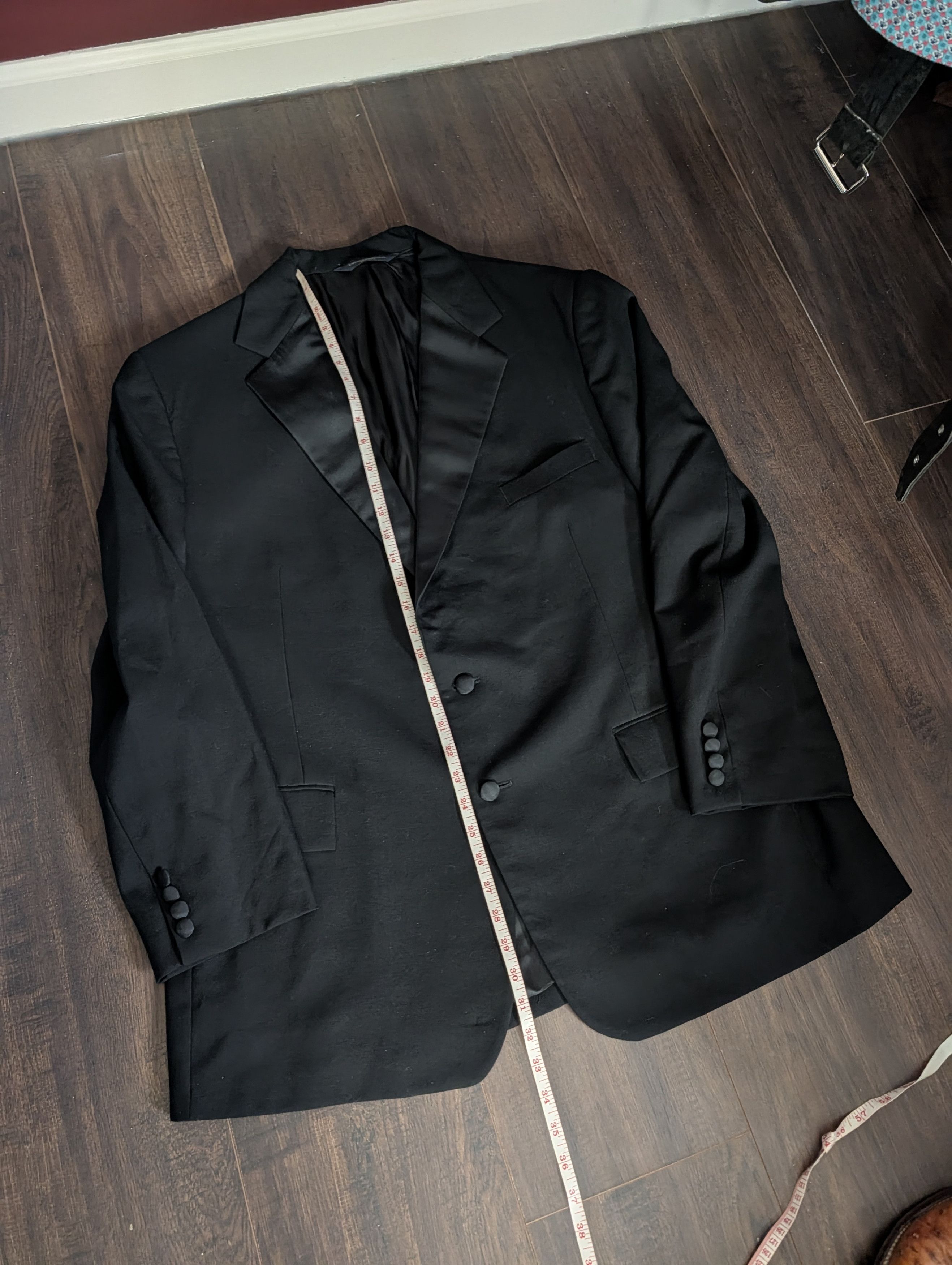 Polo Ralph Lauren Polo VTG MiUSA Black Satin Lapel Tuxedo Jacket 46R Size 46R - 16 Thumbnail