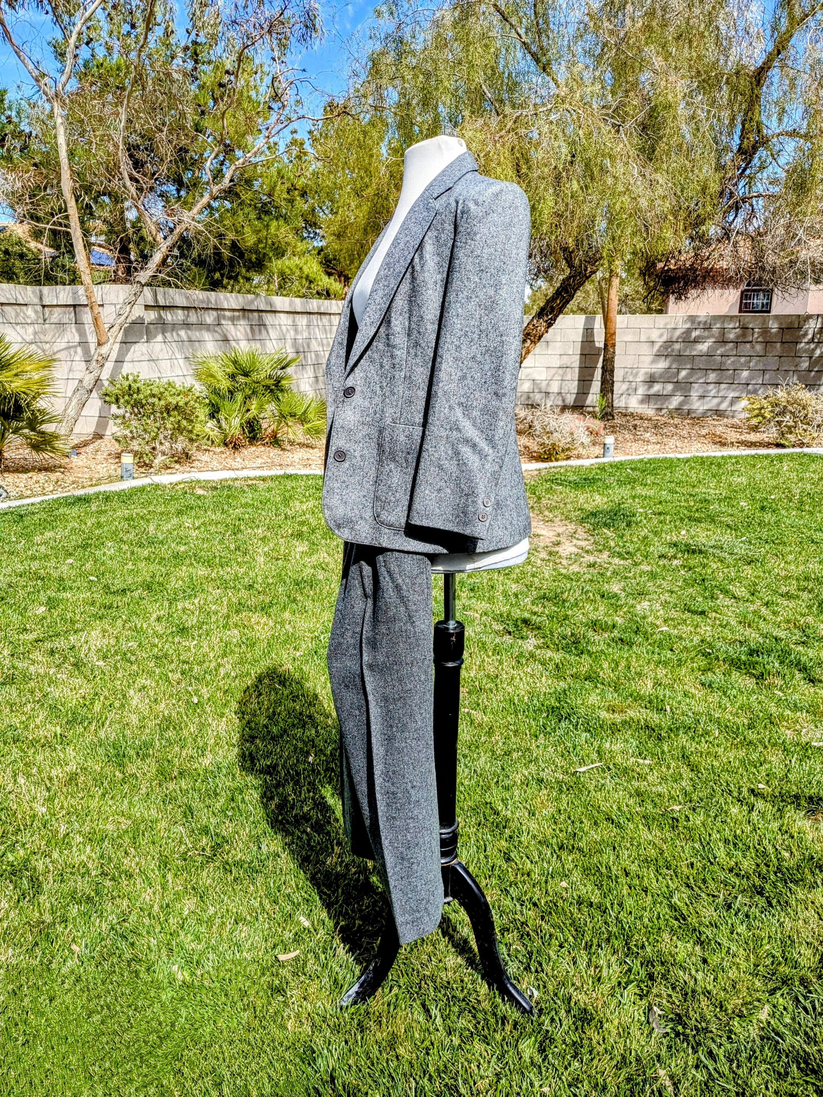 Vintage Vintage Petite Tweed Business 2pc Blazer/Pants Suit Outfit Size M / US 6-8 / IT 42-44 - 4 Thumbnail