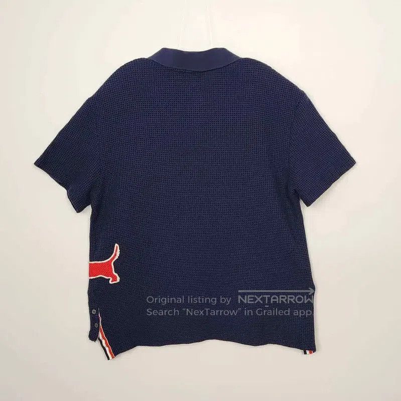 Thom Browne Thom Browne Navy Cotton Men's Polo Shirt . Size US M / EU 48-50 / 2 - 2 Thumbnail