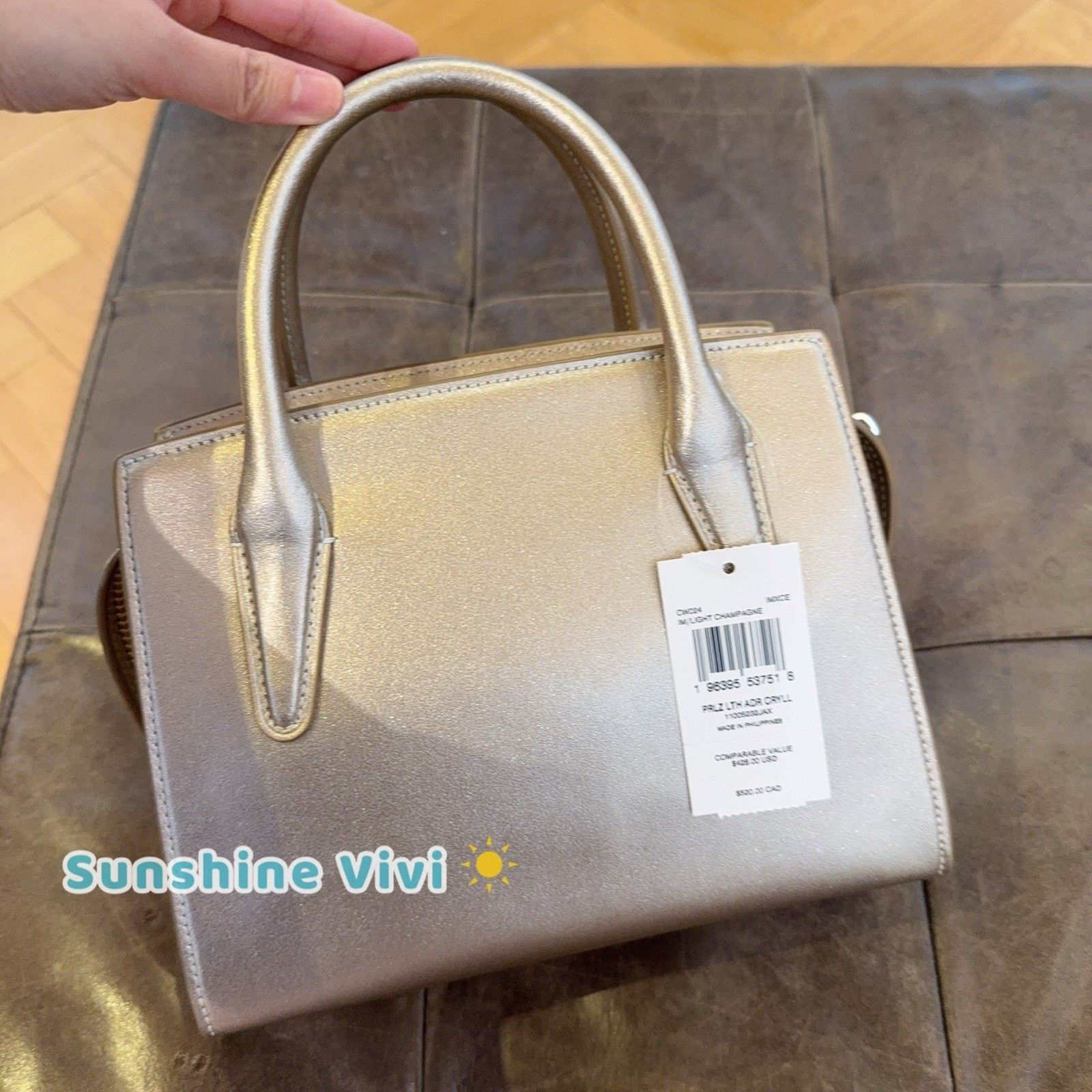 Coach NWT COACH Andrea Carryall Bag CW024 Gold/Light Champagne Size ONE SIZE - 8 Thumbnail