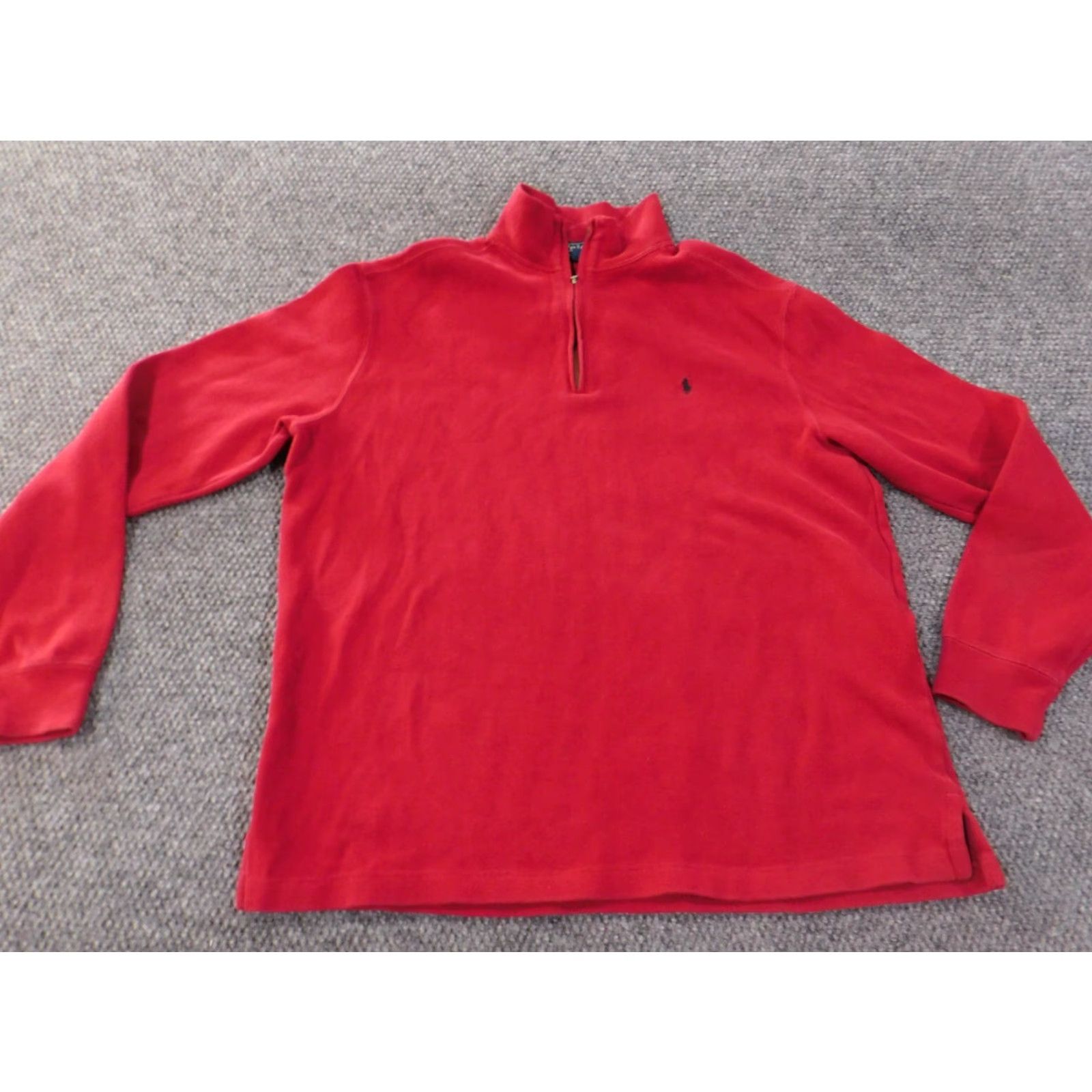 Polo Ralph Lauren Polo Ralph Lauren Sweater Pullover Mock Neck 1/4 Zip Red L Mens Vintage 90s Preppy Regular Knit Cotton chunky-knit Size US L / EU 52-54 / 3 - 3 Thumbnail