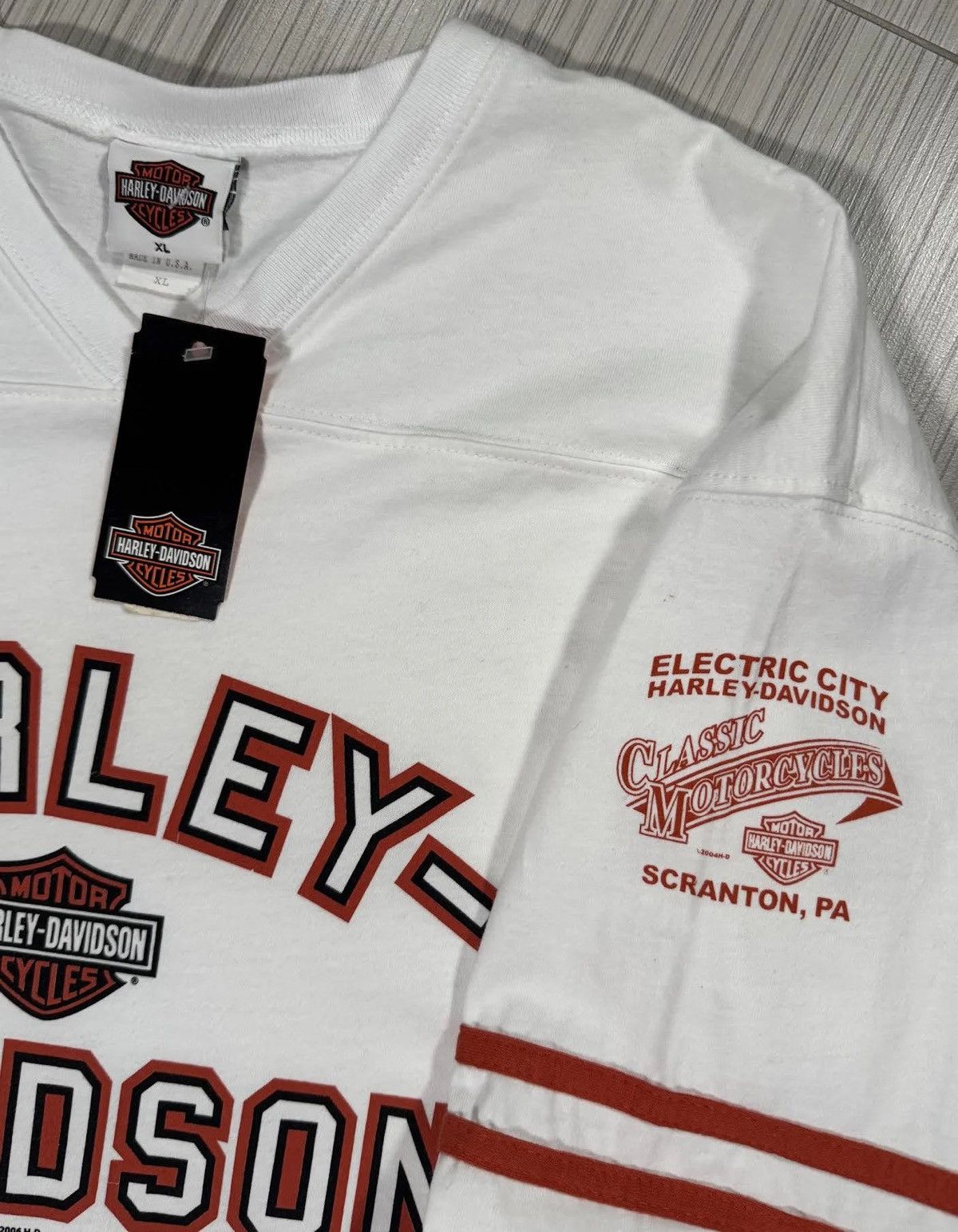 Harley Davidson Vintage Harley Davidson Long Sleeve V Neck Shirt (Size XL) Size US XL / EU 56 / 4 - 3 Thumbnail