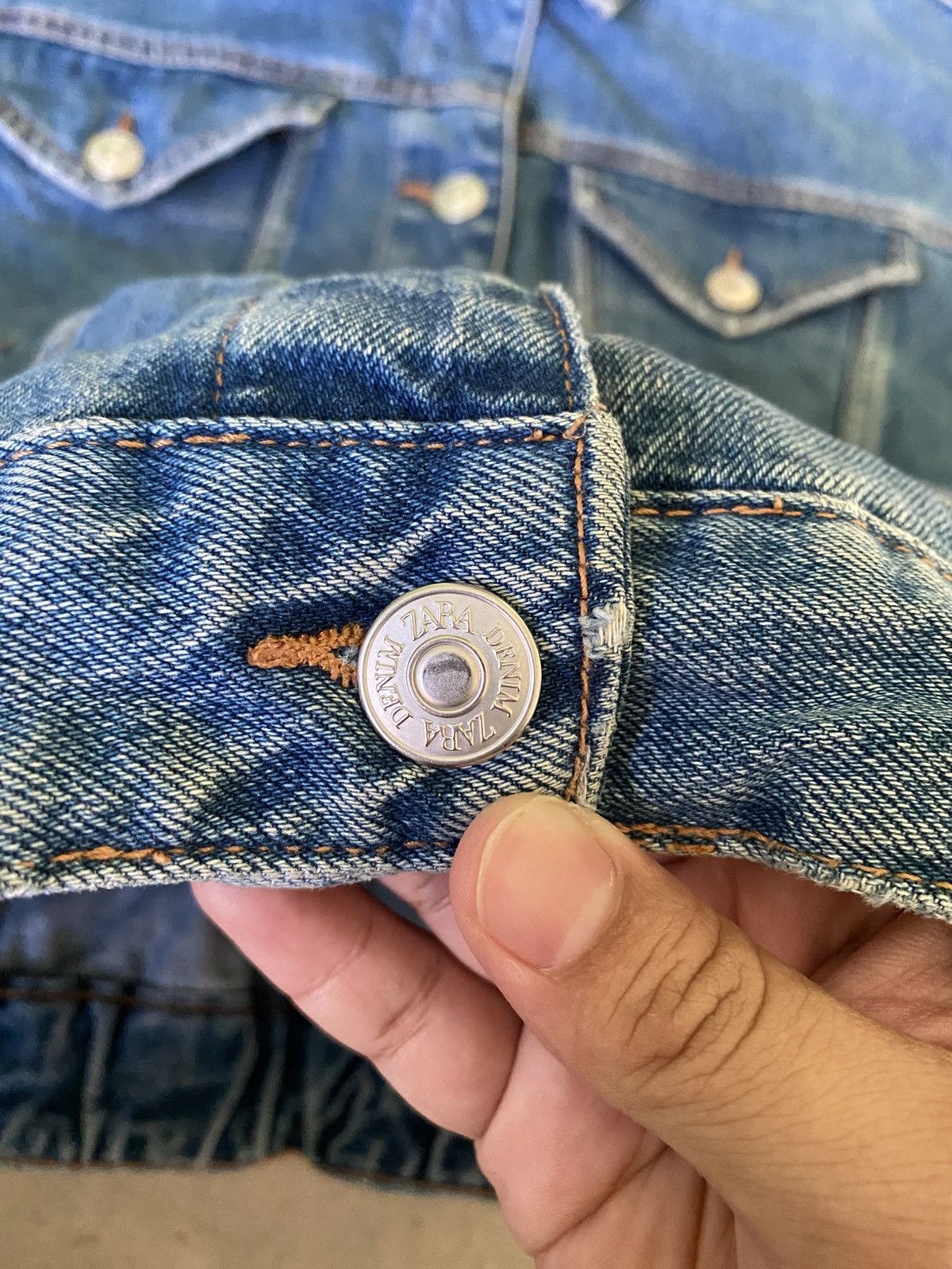 Zara Zara Cropped Denim Jacket Blue Washed Oversized Size M / US 6-8 / IT 42-44 - 6 Thumbnail