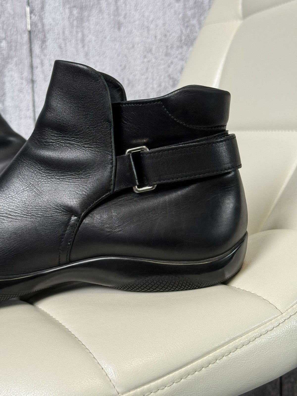 Prada Prada Sport Leather Ankle Boots Strap Men’s Chelsea Shoes Size US 11 / EU 44 - 15 Thumbnail