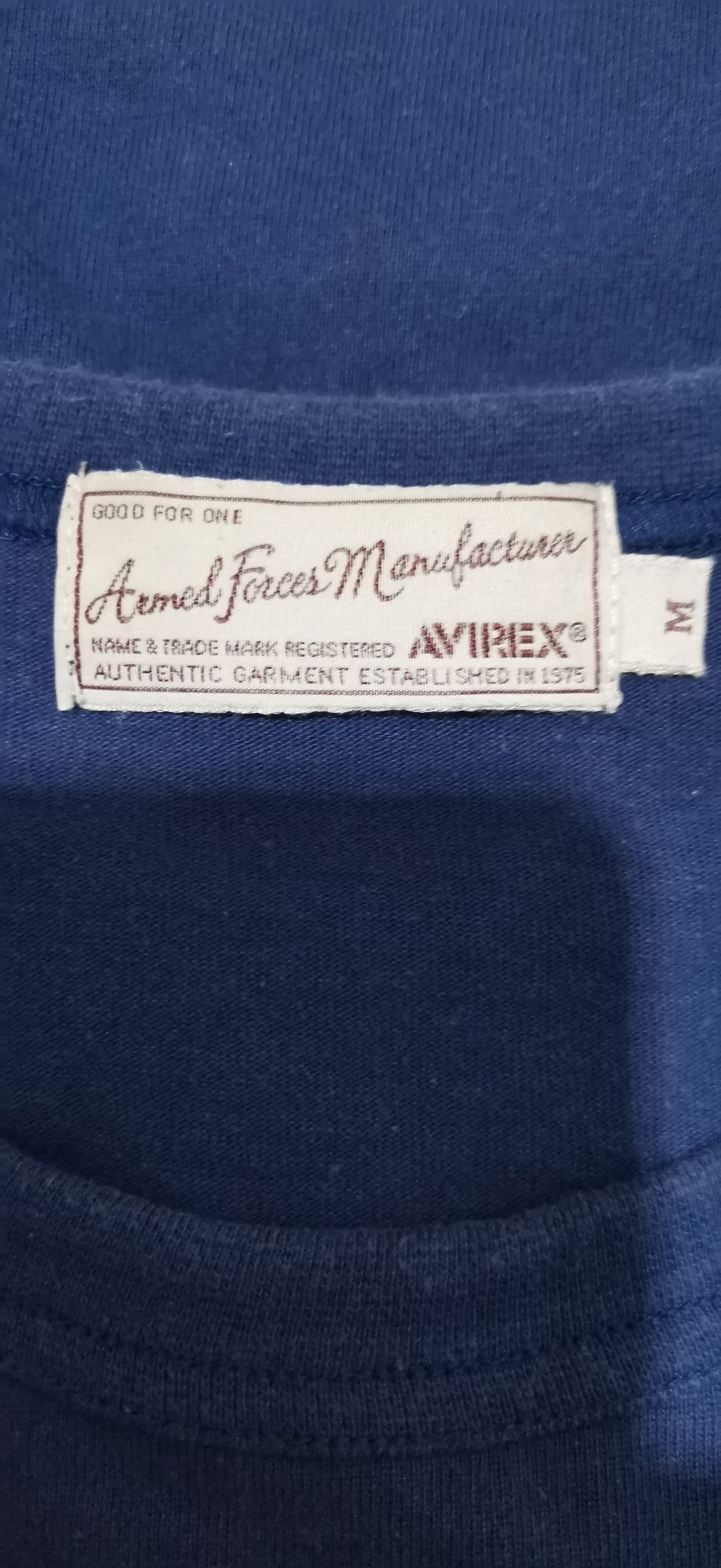 Avirex Vintage Avirex Patchwork Tee – Navy – Size M – Japan Size US M / EU 48-50 / 2 - 3 Thumbnail
