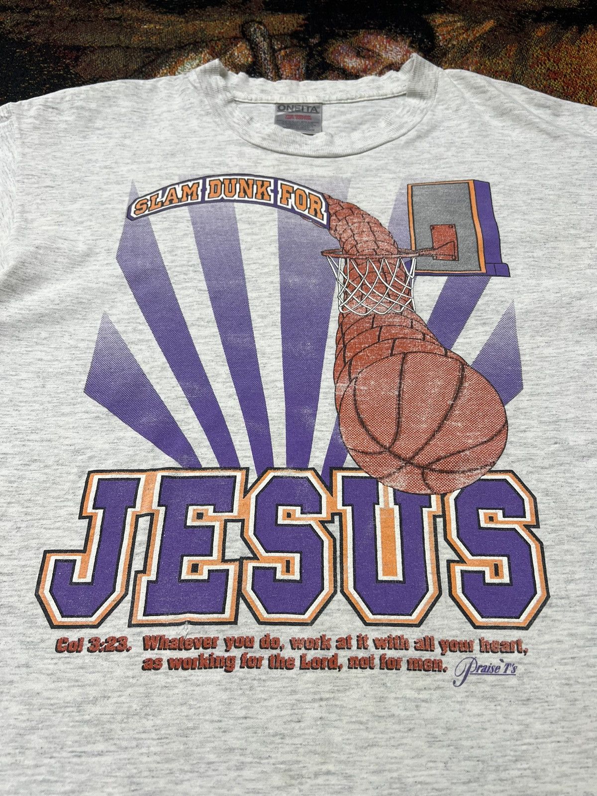 Vintage Jesus Tee Slam Dunk For Jesus Tee