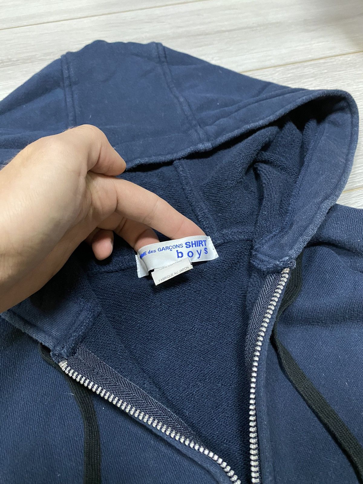 Comme des Garcons SHIRT Comme des Garçons Shirt Boys raw hoodie zip-up Size US M / EU 48-50 / 2 - 8 Thumbnail