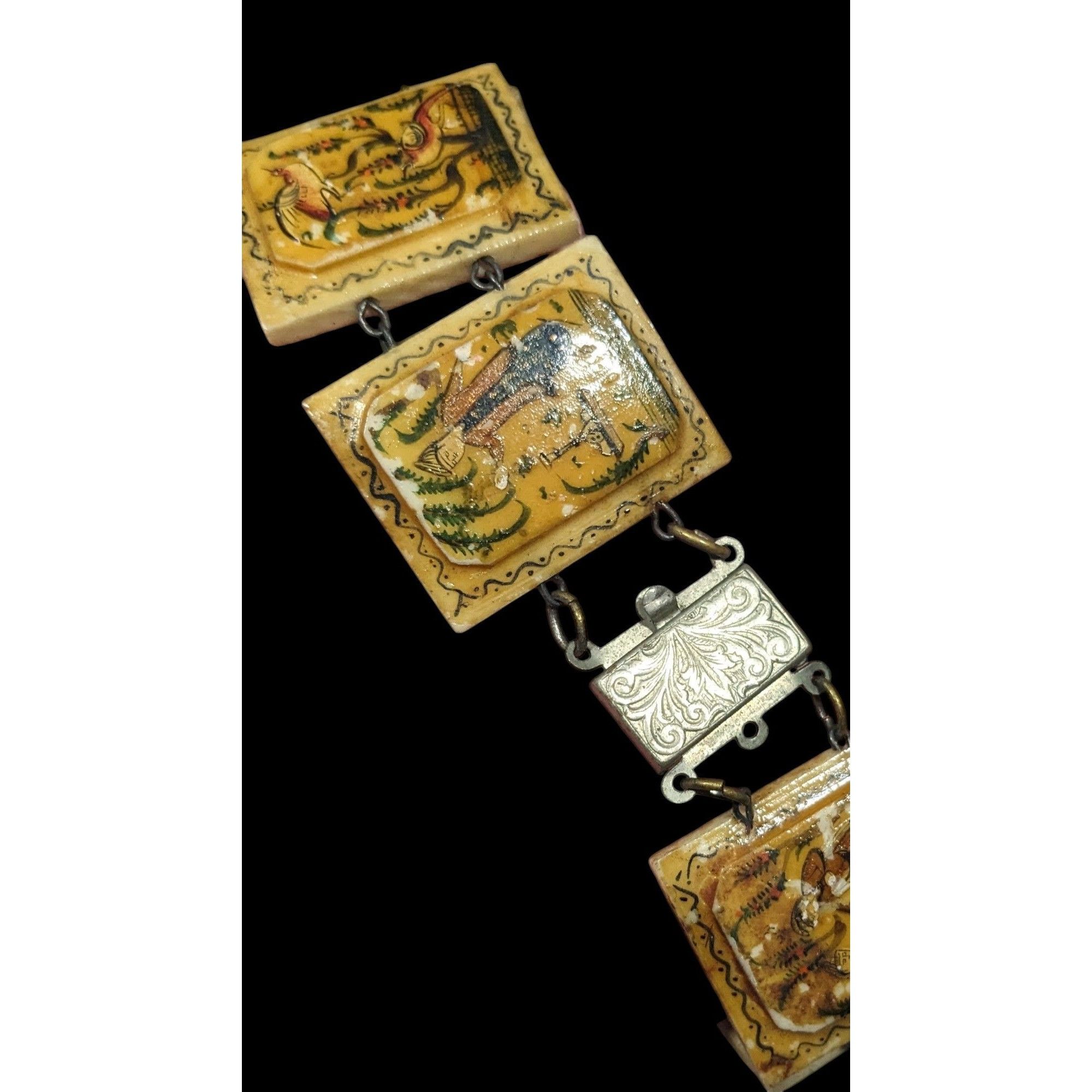 Other Antique Hand Painted Persian Story Panel Bracelet Size ONE SIZE - 6 Thumbnail