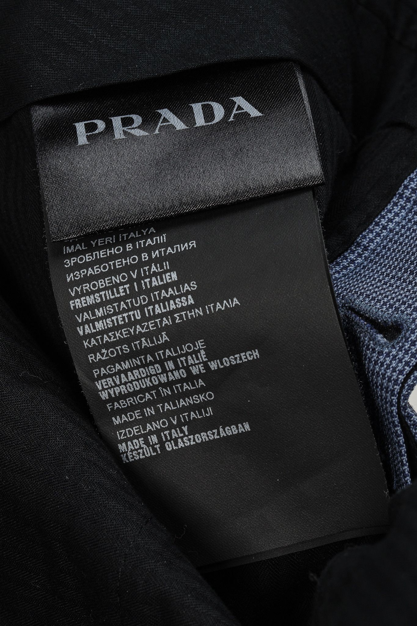 Prada Prada Blue-Micro-Houndstooth Virgin Wool Cuffed Trousers Size 34R - 11 Thumbnail