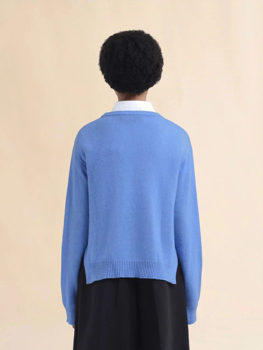 Marni o1f1d3z0326 Boxy Cashmere Jumper in Blue Size M / US 6-8 / IT 42-44 - 3 Thumbnail
