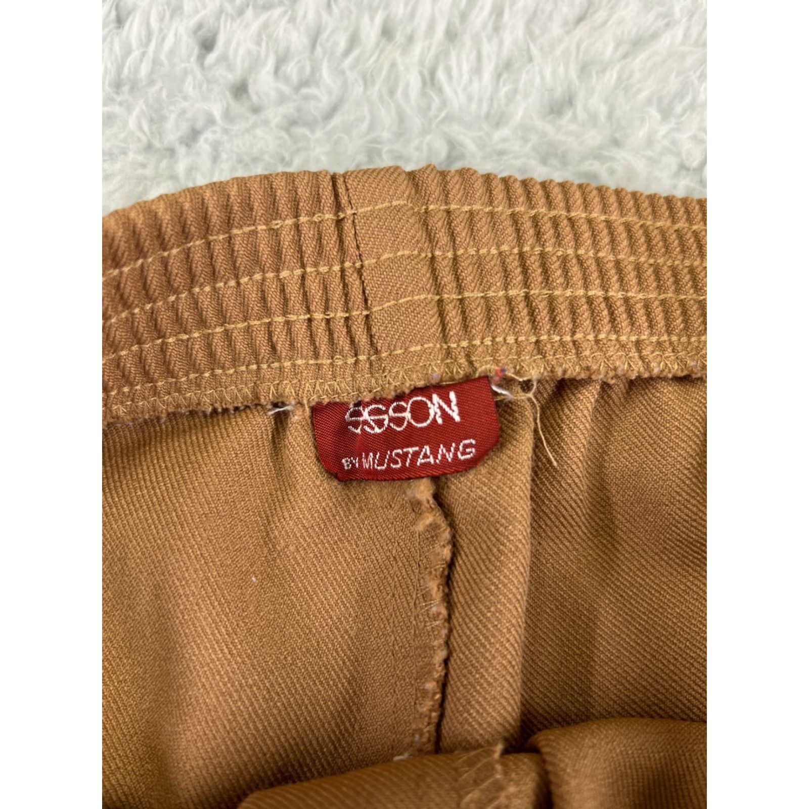 Vintage Sasson By Mustang Pants Womens 10 Beige 36x27 100% Polyester Elastic Waist Size 32" / US 10 / IT 46 - 3 Thumbnail