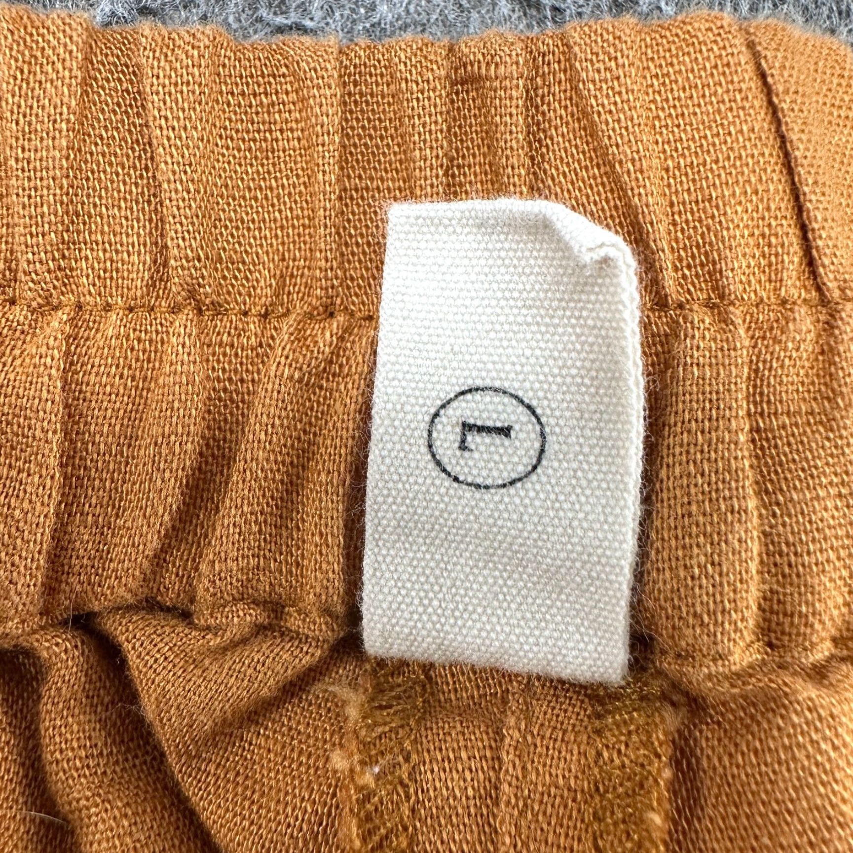 Vintage Grae Cove Pants Womens L Brown Elastic Waist Straight Leg Baggy Cotton Linen Size 30" / US 8 / IT 44 - 4 Thumbnail