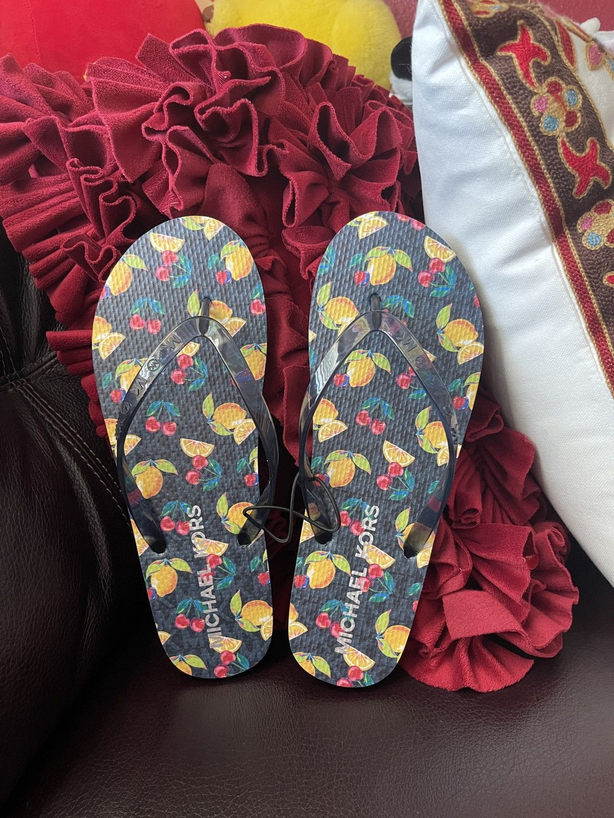 Michael Kors Michael Kors MK Logo Flip Flop Fruit Print Thong Sandal 10 Size US 10 / IT 40 - 1 Thumbnail