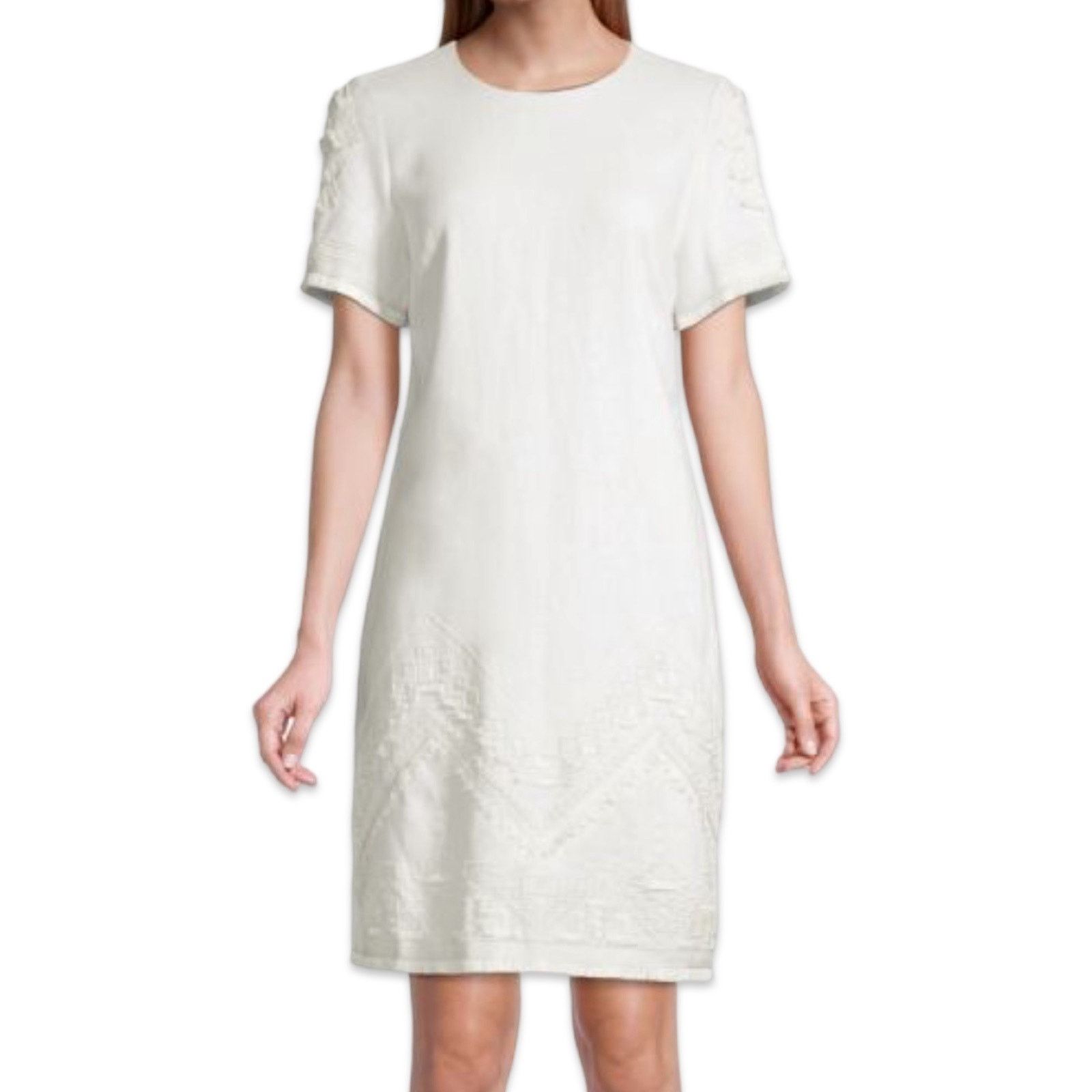 KOBI HALPERIN Kobi Halperin Ivory Beaded Tassel Shift Linen Dress size M Size M / US 6-8 / IT 42-44 - 2 Thumbnail
