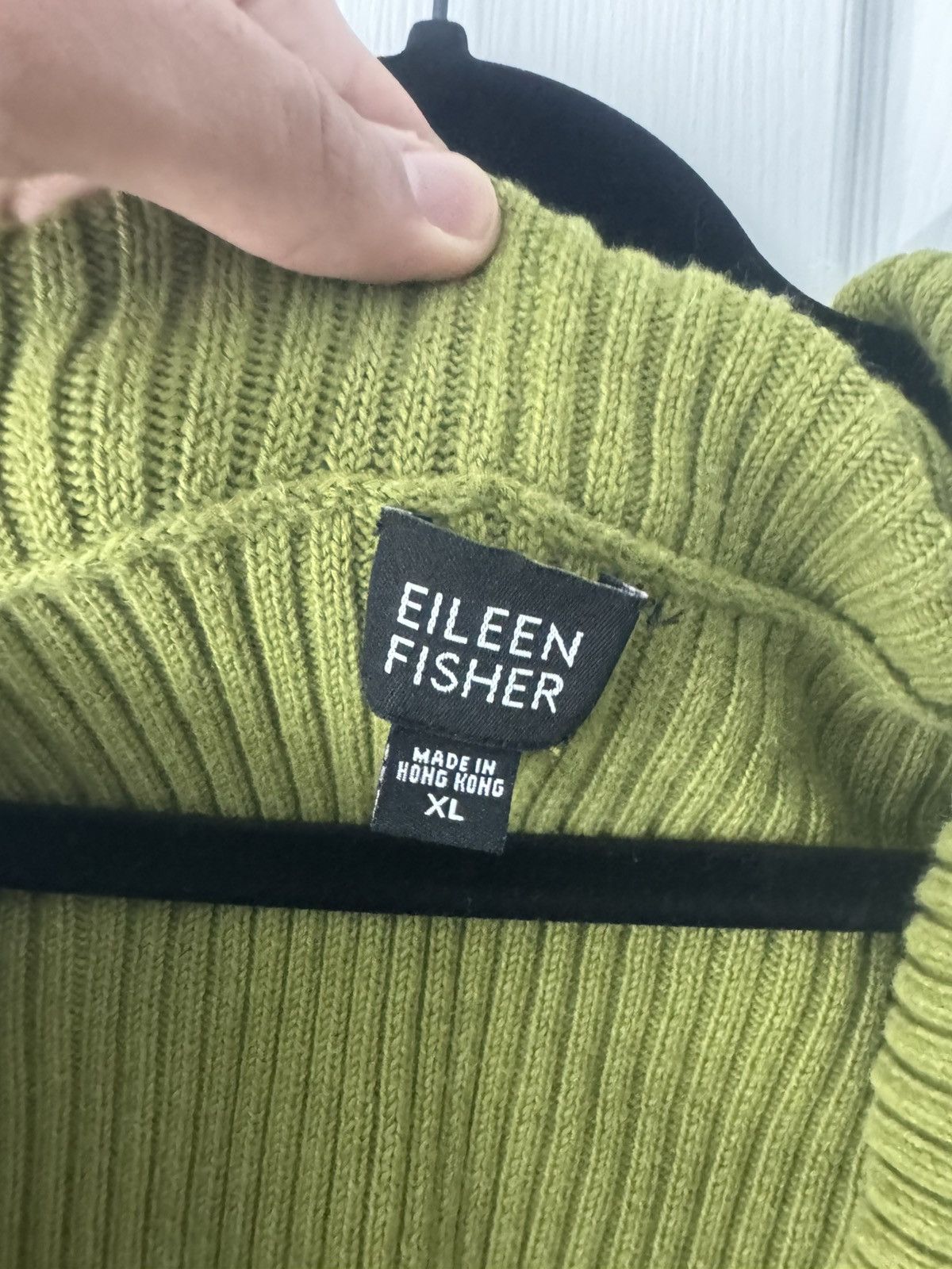 Eileen Fisher Eileen Fisher Cardigan Ribbed Olive Green Cotton XL Size XL / US 12-14 / IT 48-50 - 4 Thumbnail