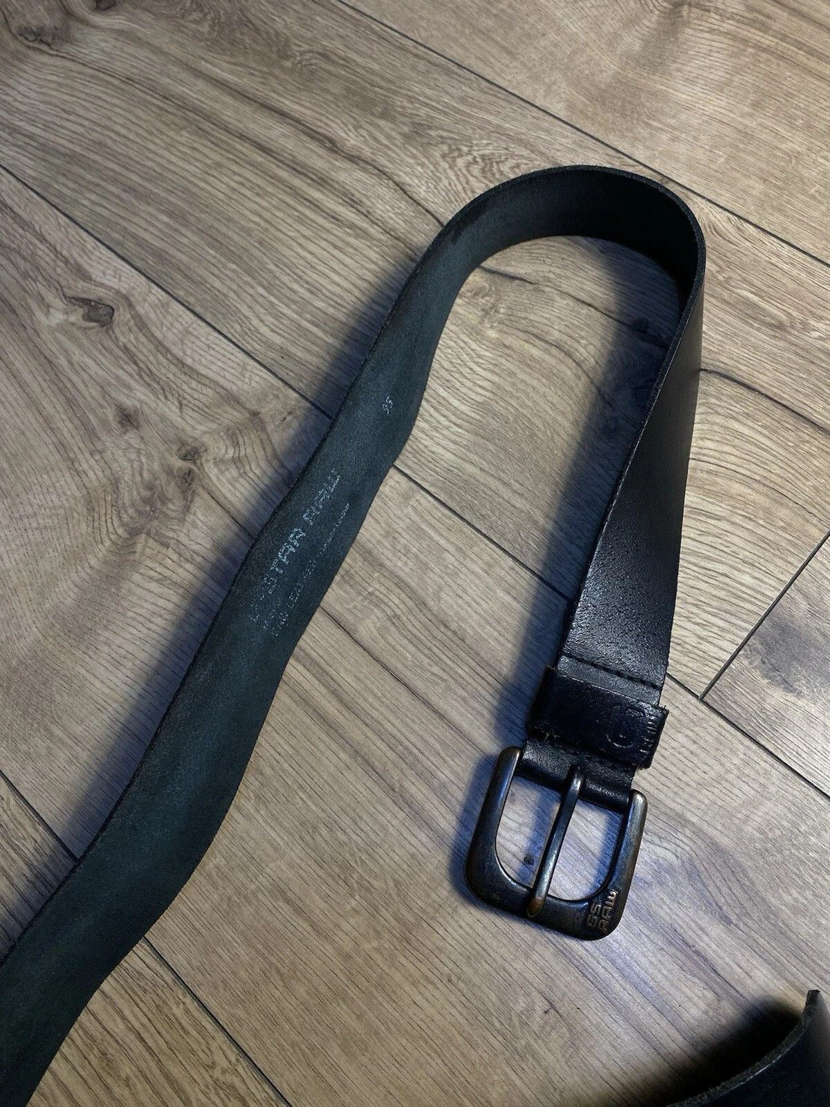 G-Star G-star Raw vintage leather Black Belt Men Y2K 110cm Size 44 - 3 Thumbnail