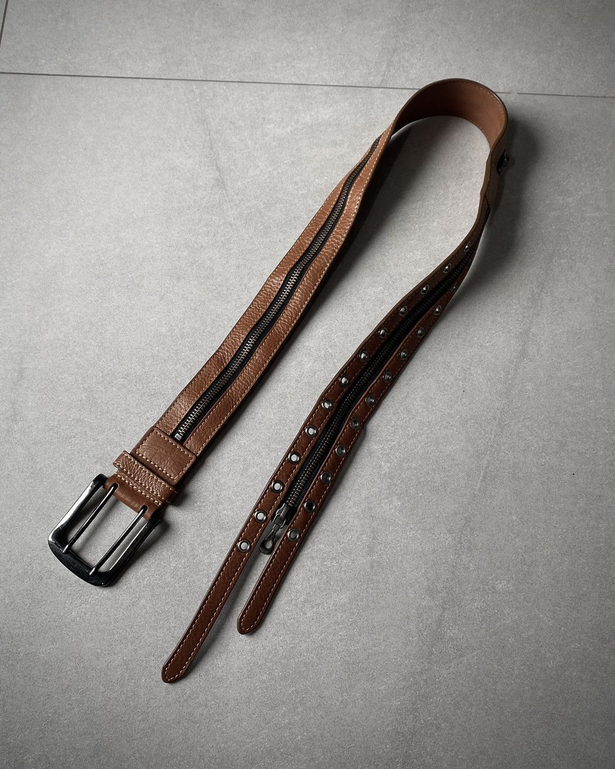 Nicole Club Nicole Club For Men Zipper Leather Belt Size ONE SIZE - 4 Thumbnail