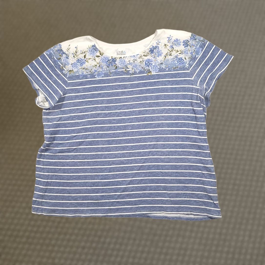 Croft & Barrow Croft & Barrow Shirt Womens XXL Blue Short Sleeve Pullover Casual Knit Blouse Mens? Size XXL / US 16-18 / IT 52-54 - 1 Thumbnail