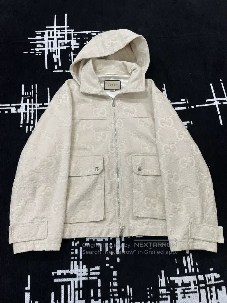Gucci Gucci Beige dark pattern logo full pair of G jacket Size S / US 4 / IT 40 - 1 Thumbnail