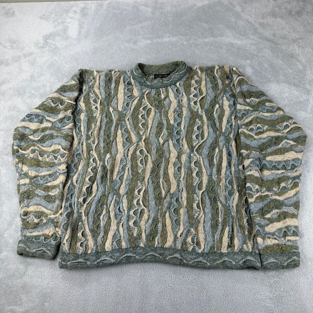Coogi Coogi Australia Green Knit Sweater Men's Size L Size US L / EU 52-54 / 3 - 1 Thumbnail