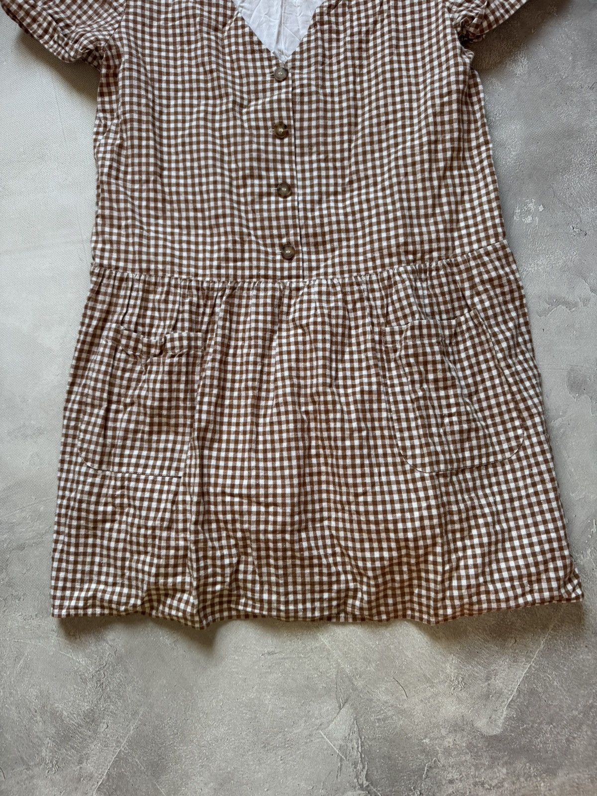 Sezane Sezane Lena White Gingham V-neck Button Mini dress Size XS / US 0-2 / IT 36-38 - 5 Thumbnail