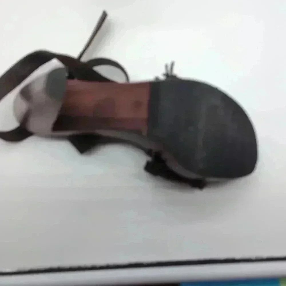Vintage Delores and Maxine Brandy shoes Brown sz 6 Wood heel strapp Size US 6 / IT 36 - 9 Thumbnail