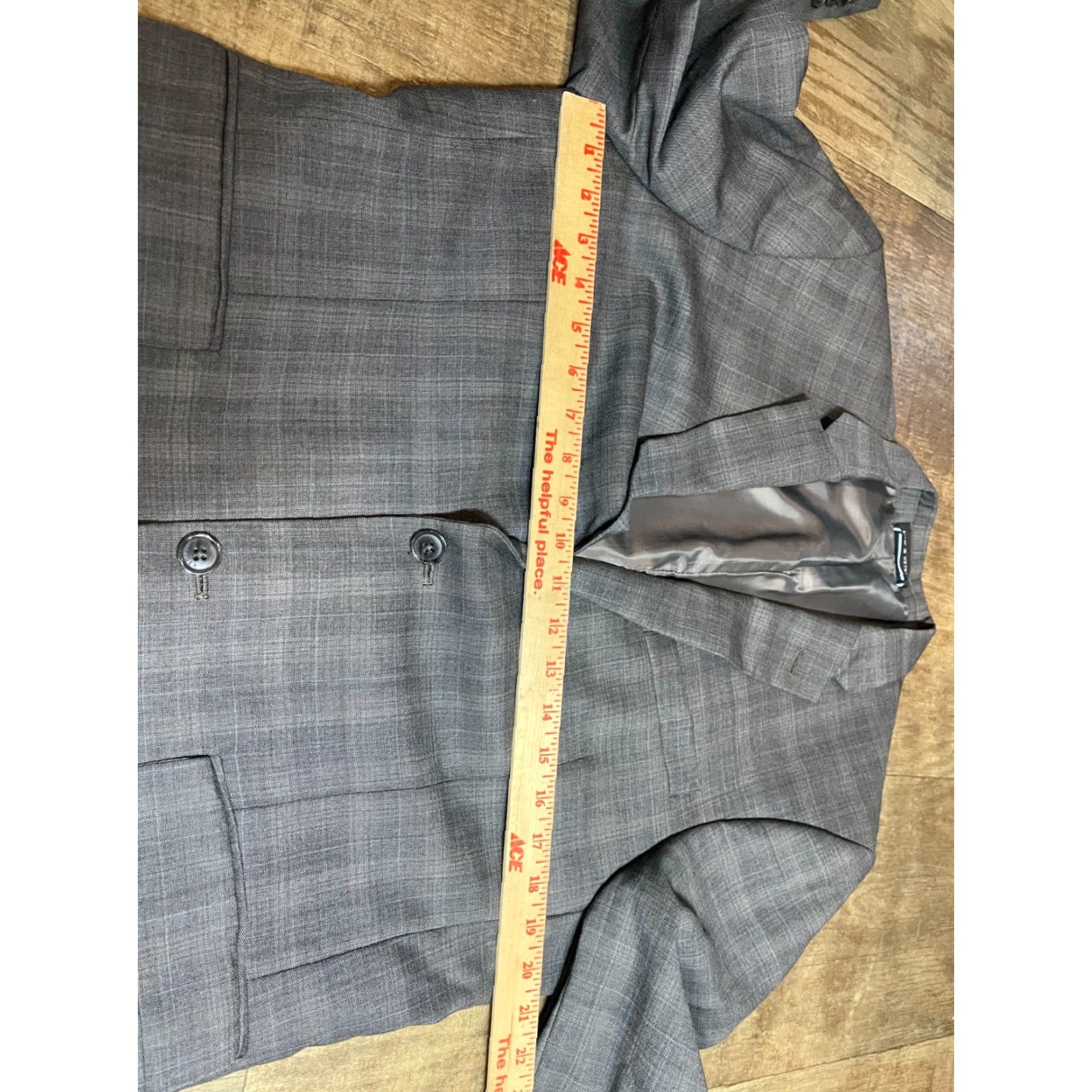 Tommy Hilfiger Tommy Hilfiger Blazer Mens 42 Gray Two-Button Single-Breasted Jacket Coat Regular Blazer Sports Men Size 42R - 3 Thumbnail