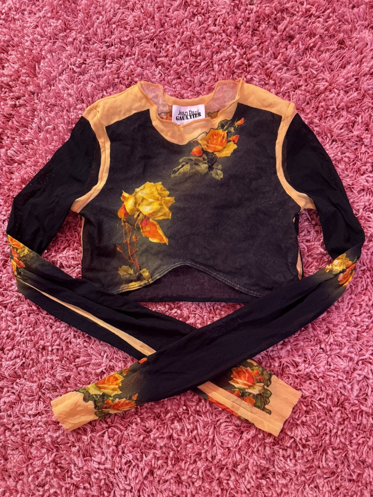 Jean Paul Gaultier Jean Paul Gaultier Fleur Petit Grand Cropped Long Sleeve Top Size XS / US 0-2 / IT 36-38 - 1 Thumbnail