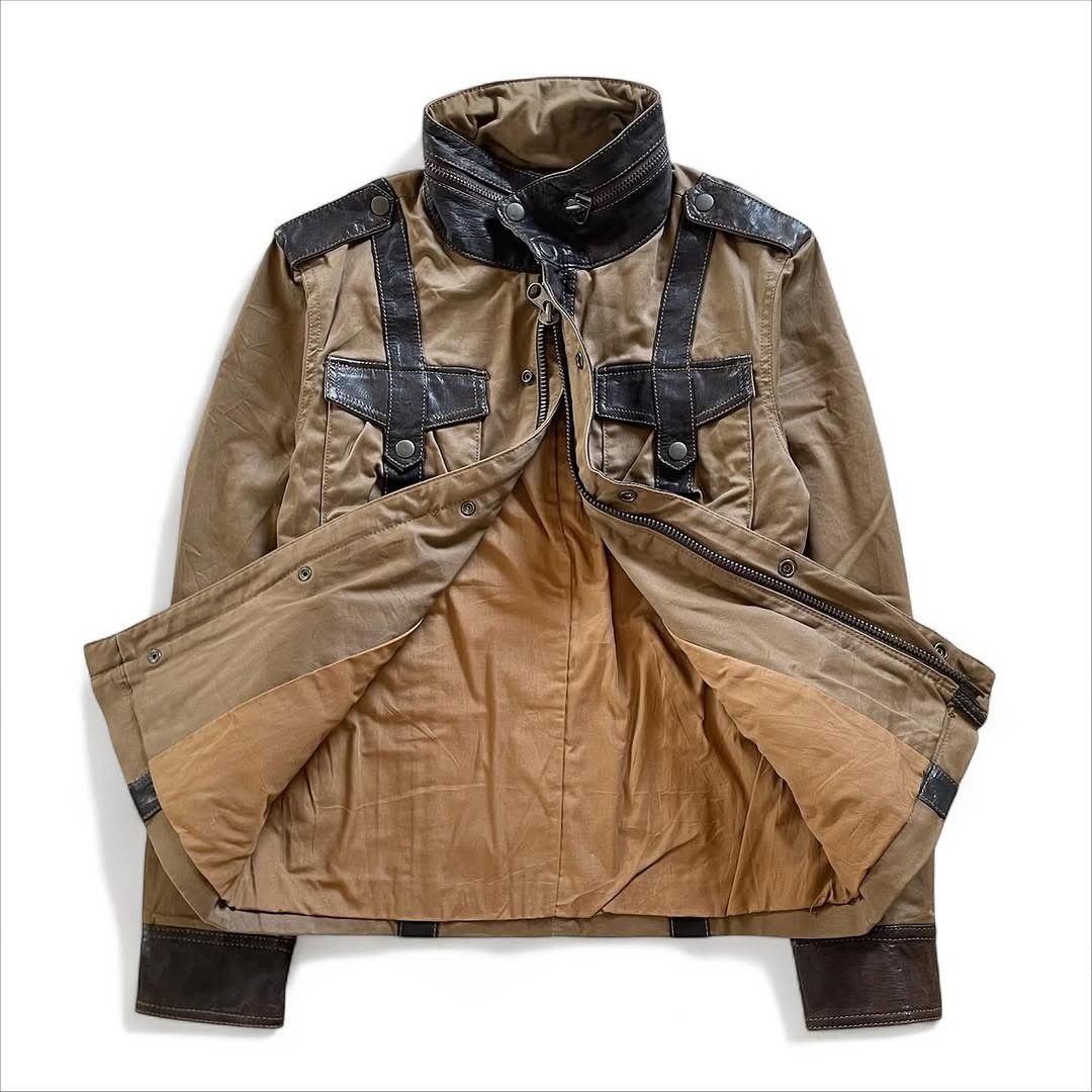 Morgan De Toi 00’s MORGAN HOMME 4 Pocket Leather Parachute Jacket Size US M / EU 48-50 / 2 - 8 Thumbnail