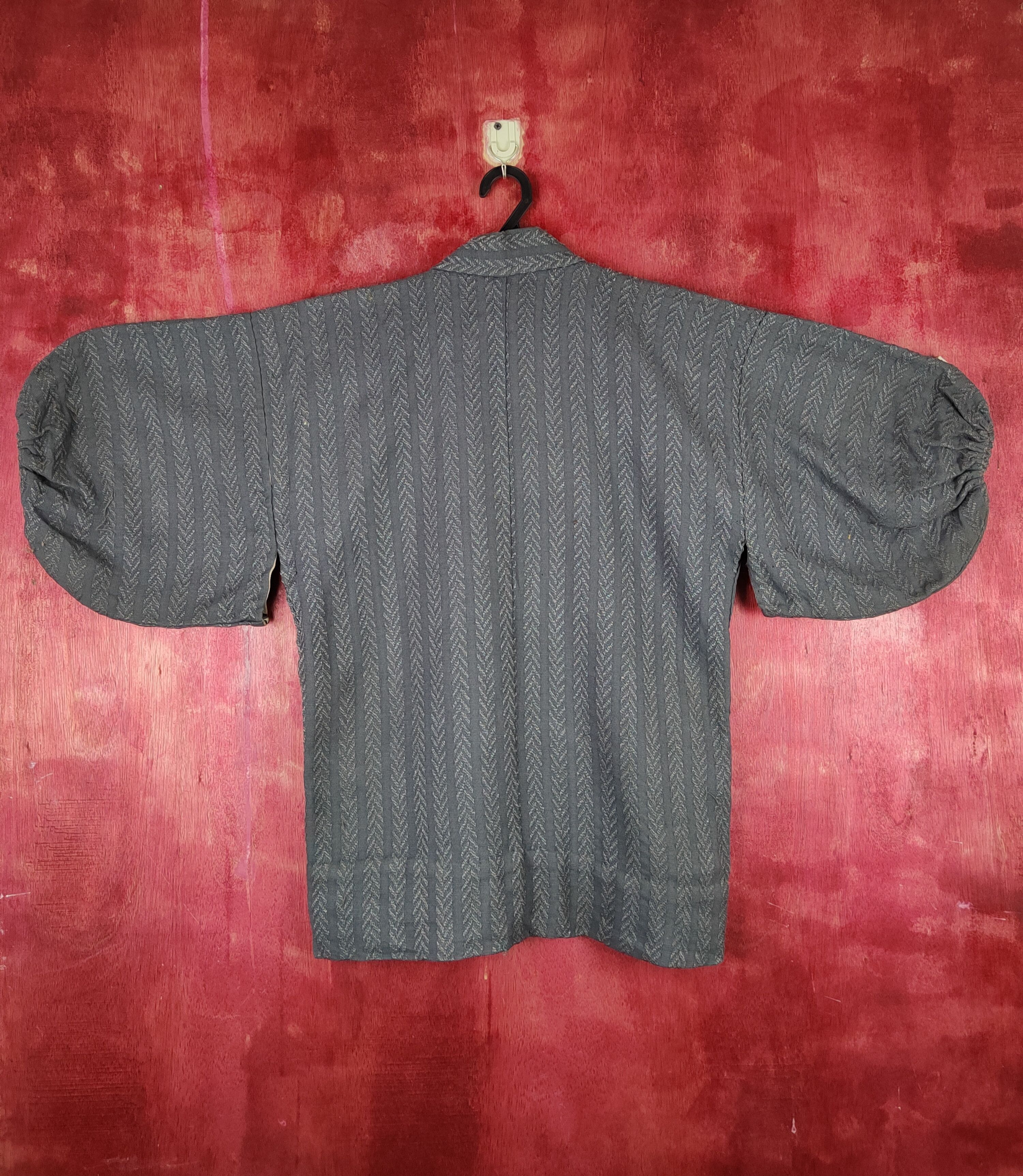 Komono Special Chiyotex vintage japan Dark Gray Kimono #S1364 Size US L / EU 52-54 / 3 - 11 Thumbnail