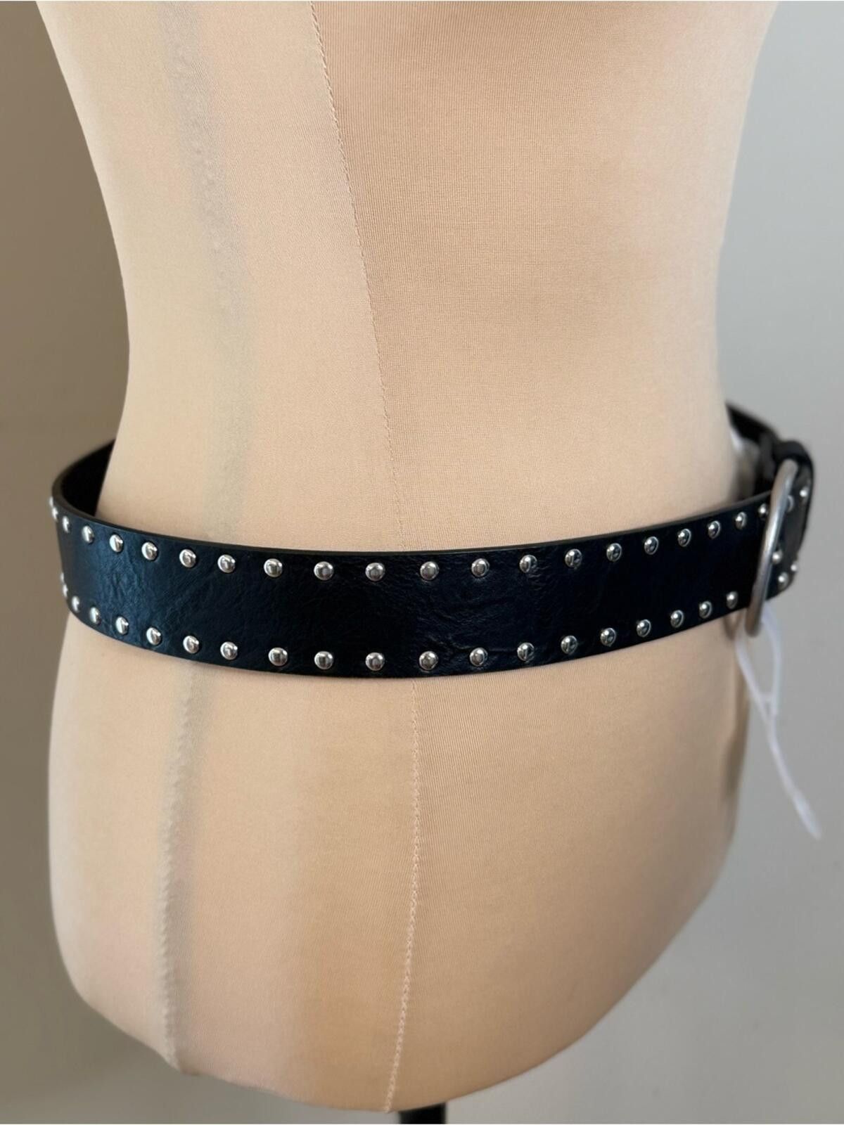 Other Black Faux Leather Silver studded western belt SZ 42” Size ONE SIZE - 2 Thumbnail