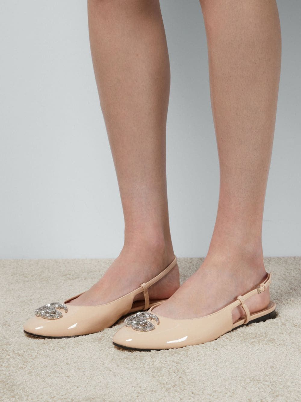 Gucci o1s1wg110325 Double G Slingback Ballet Flats in Pink Size US 7 / IT 37 - 3 Thumbnail