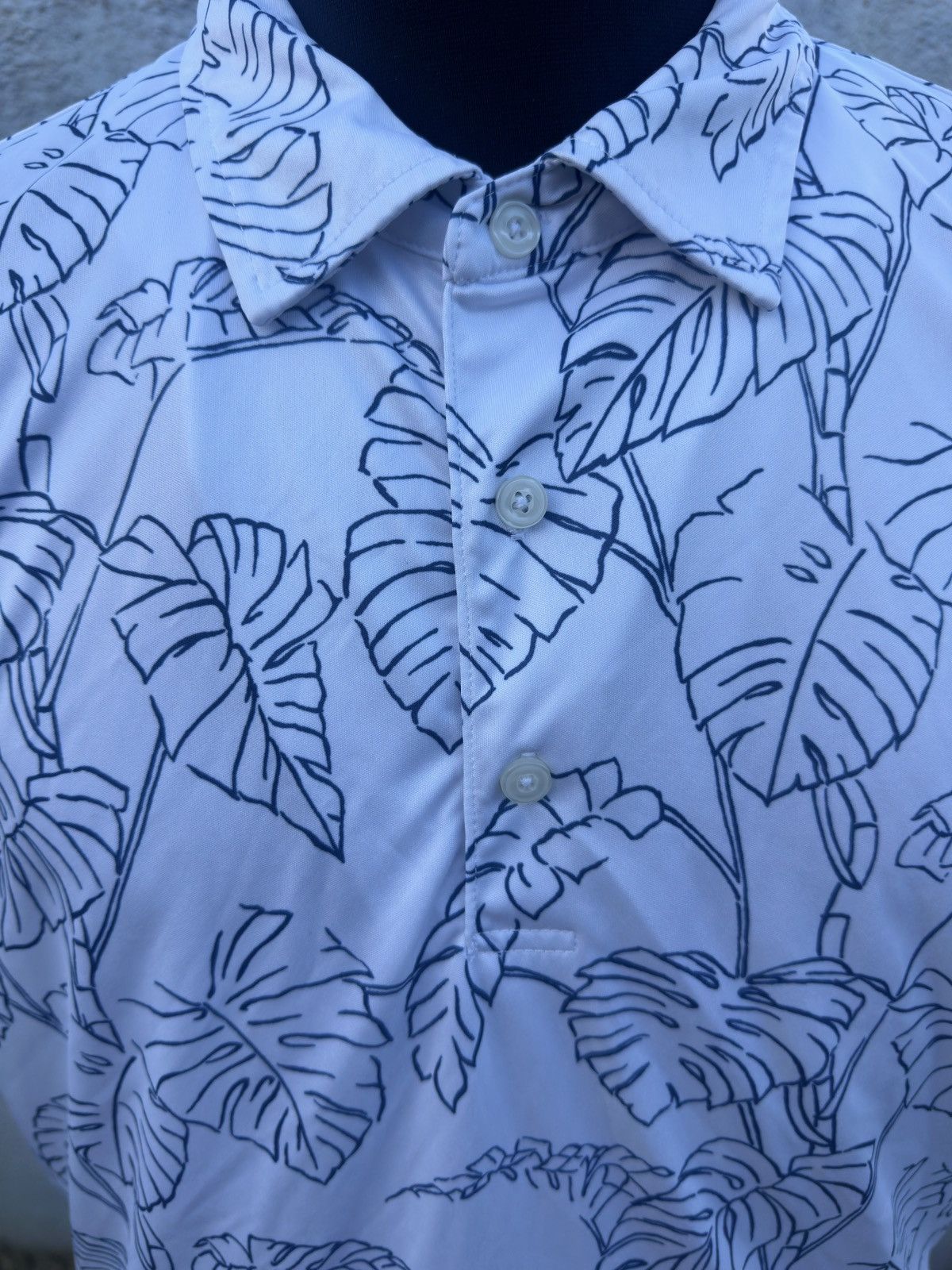 Reyn Spooner Reyn Spooner Hawaiian Print White/Blue Polo Shirt Men's L Size US L / EU 52-54 / 3 - 3 Thumbnail