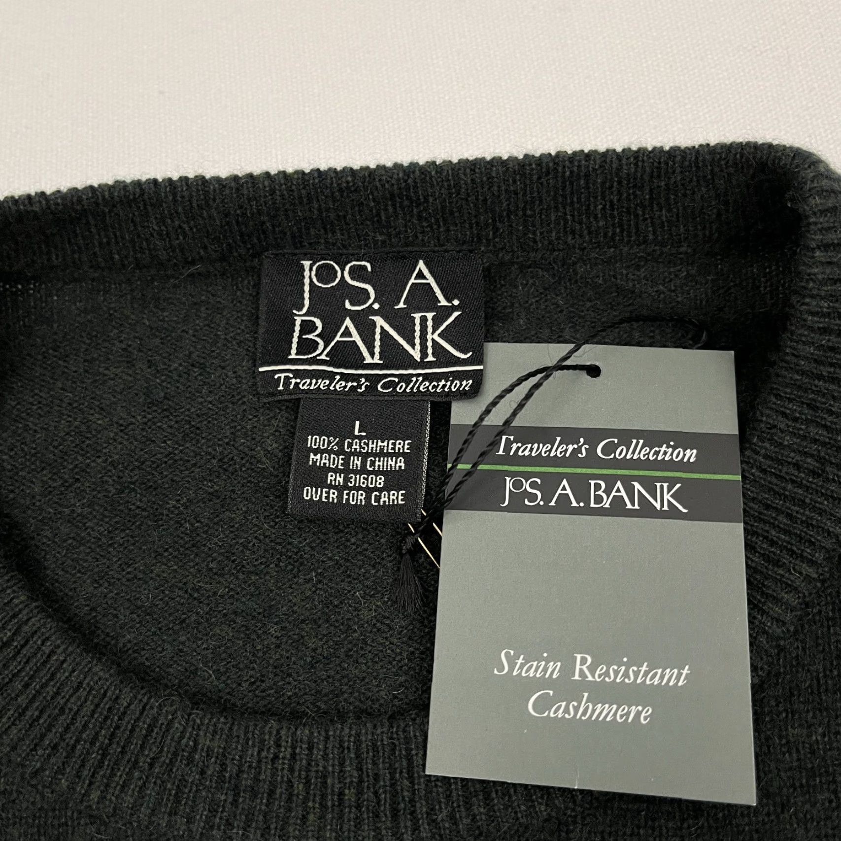 Jos. A. Bank Jos A Bank Travelers Collection Cashmere Sweater Mens L Dark Green Crewneck NEW Size US L / EU 52-54 / 3 - 2 Thumbnail
