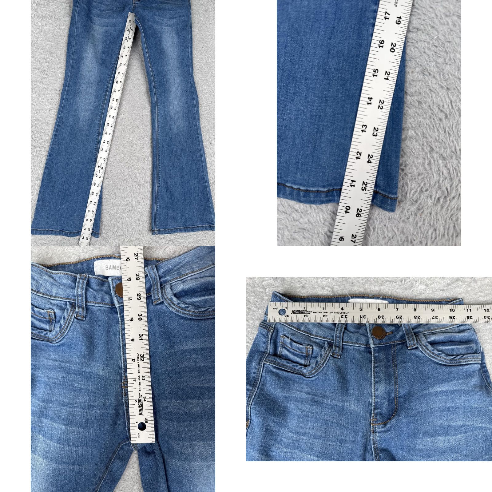 Vintage Bamboo Jeans Bootcut Juniors 0 Blue Medium Wash Stretch Denim 21in Waist 26in Inseam Womens Size 25" / US 0 / IT 36 - 8 Thumbnail