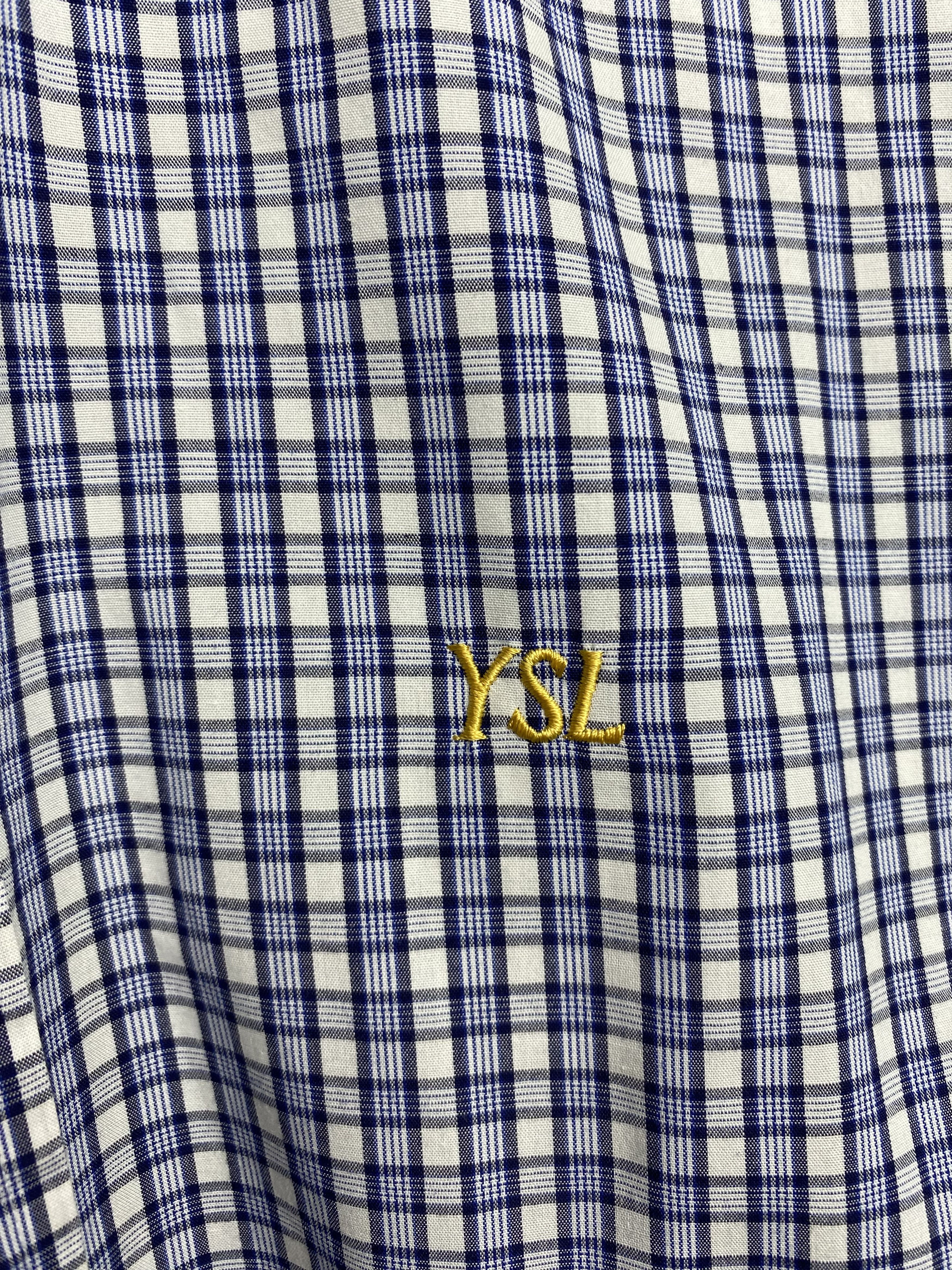 Yves Saint Laurent Ysl Pour Homme YSL Mens Long Sleeve Check Shirt Size US M / EU 48-50 / 2 - 3 Thumbnail