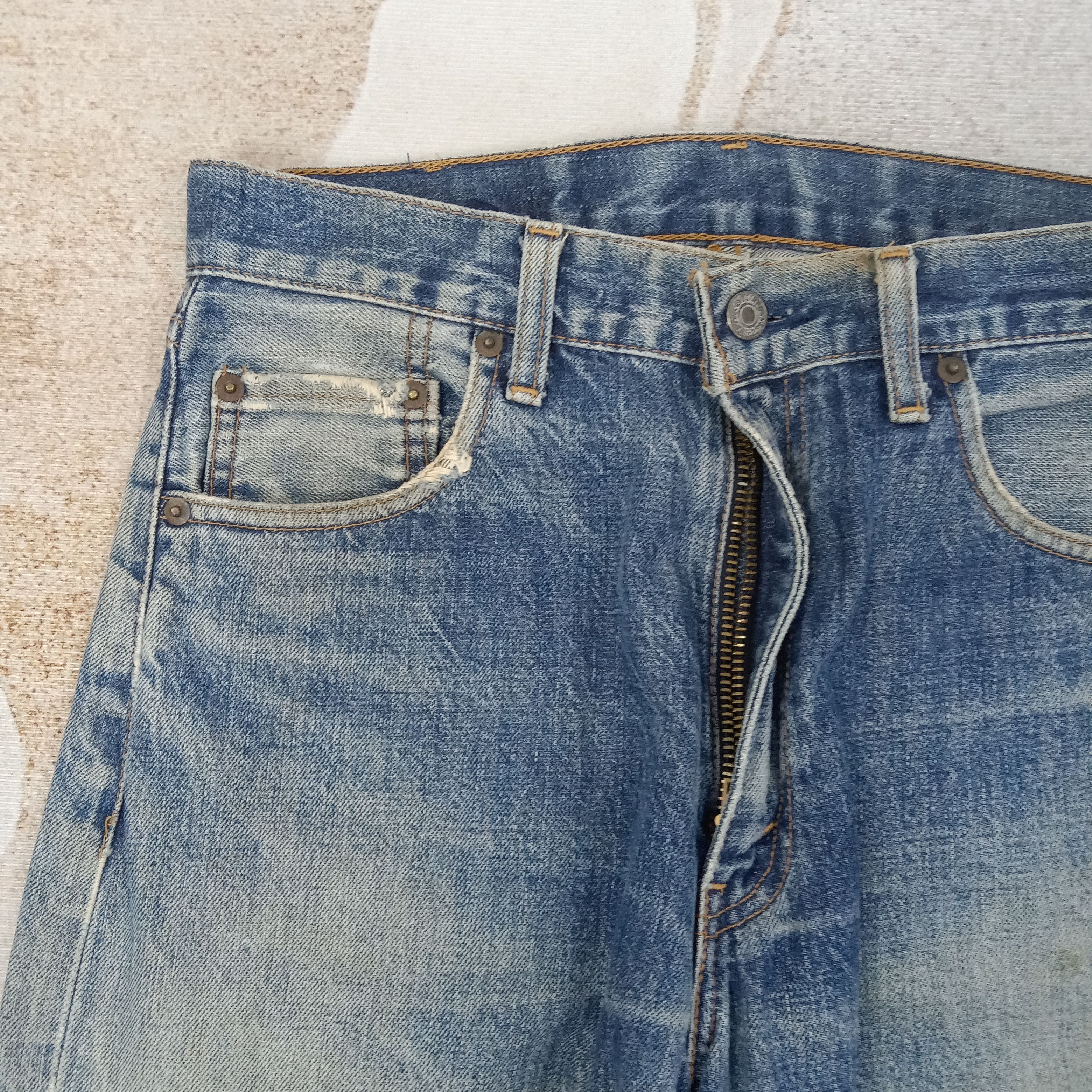 Levi's Levi's 502 Selvedge Distressed Big E Denim Jeans C258N17 Size US 29 - 3 Thumbnail