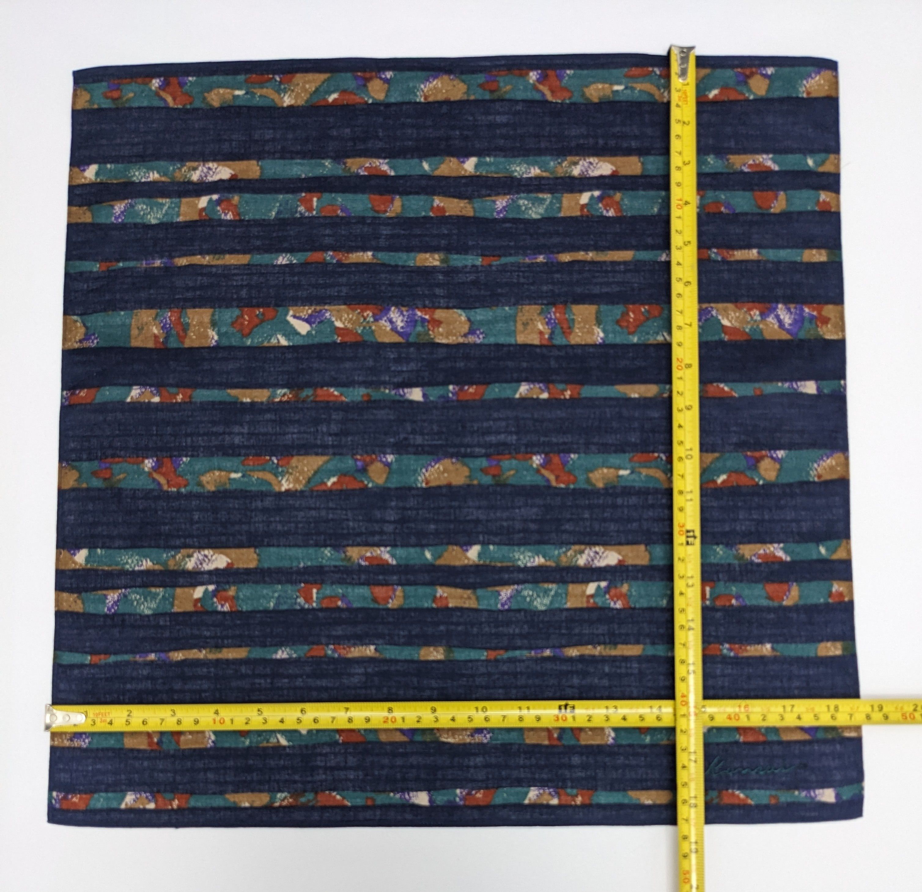 Kansai Yamamoto Kansai Yamamoto Navy Blue Abstract Striped Handkerchief Size ONE SIZE - 4 Thumbnail