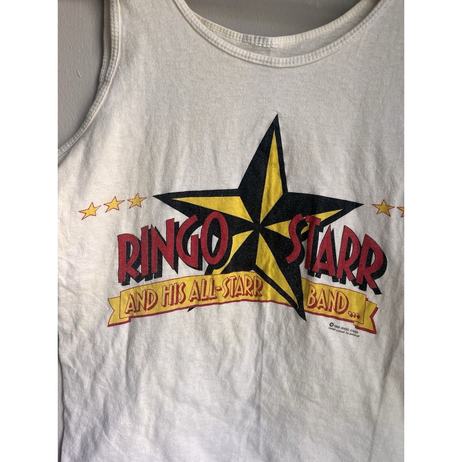 Band Tees VINTAGE THE BEATLES RINGO STARR SINGLE STITCH SLEEVELESS TEE Size US M / EU 48-50 / 2 - 2 Thumbnail