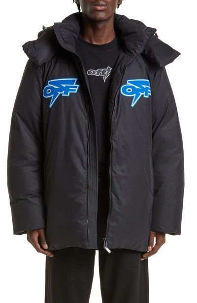 Off-White o1y0225 Logo Hooded Jacket in Black Size US XXL / EU 58 / 5 - 2 Thumbnail
