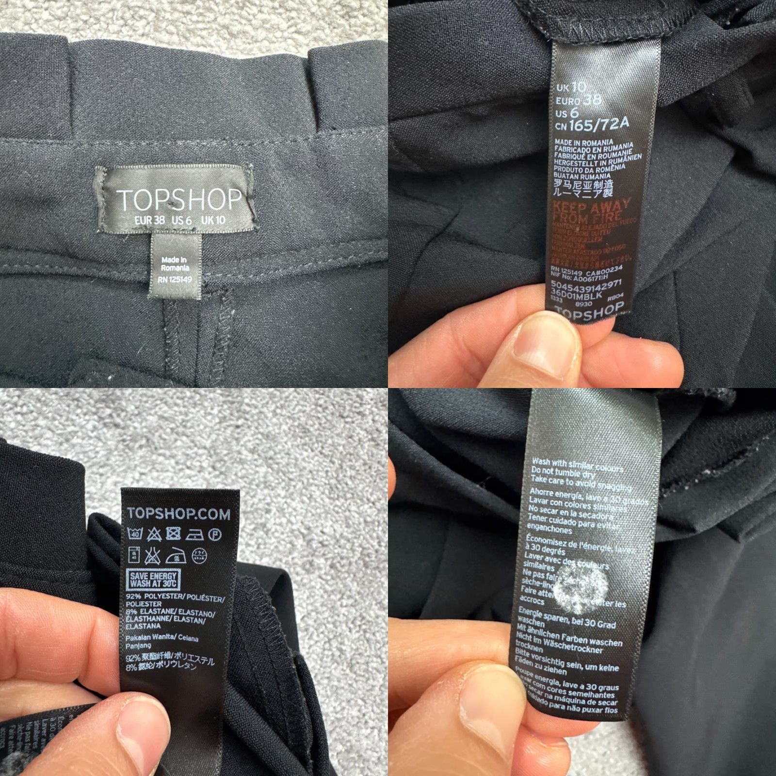 Topshop Topshop Pants Womens 6 Black Paperbag Tapered High Rise Pleated Front Size 28" / US 6 / IT 42 - 8 Thumbnail