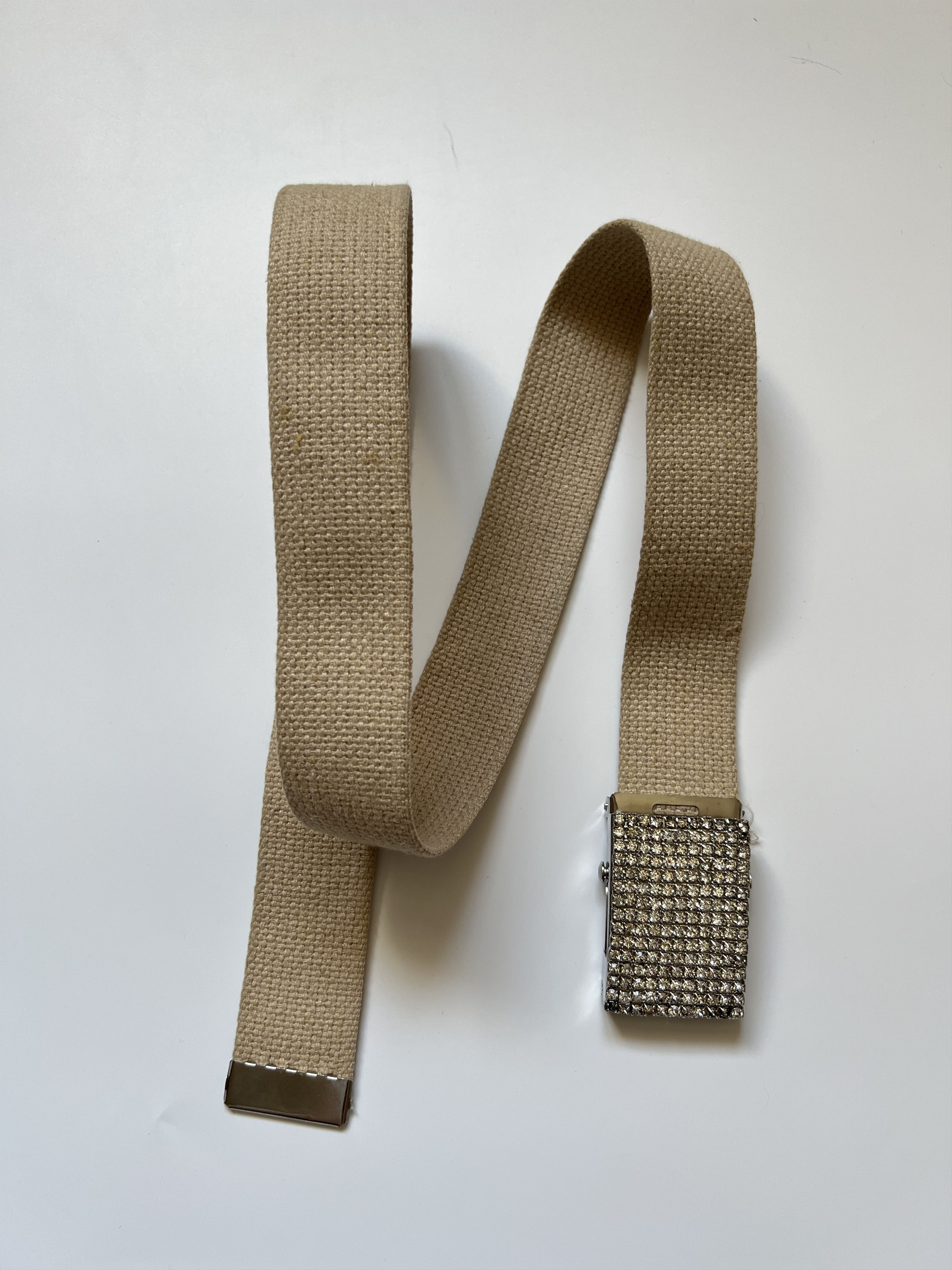 Vintage Y2K Rhinestones Buckle Cotton Belt BB Style Size ONE SIZE - 11 Thumbnail