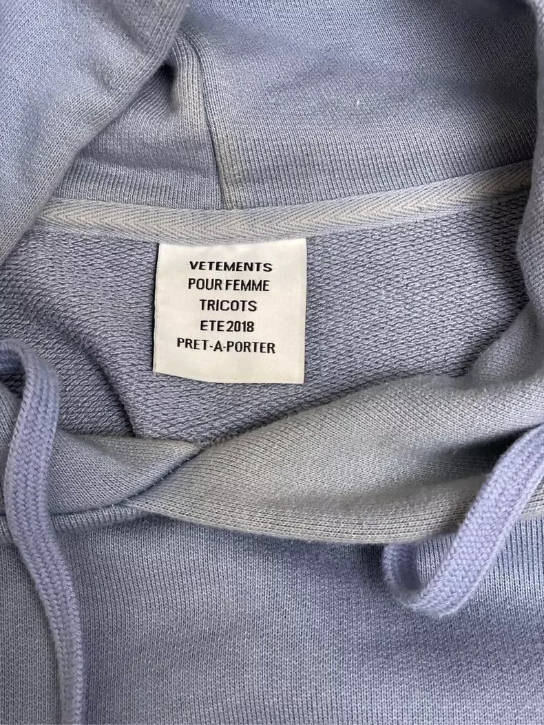 Vetements Vetements Misty Blue Unicorn Logo Hooded Sweatshirt Size US S / EU 44-46 / 1 - 5 Thumbnail