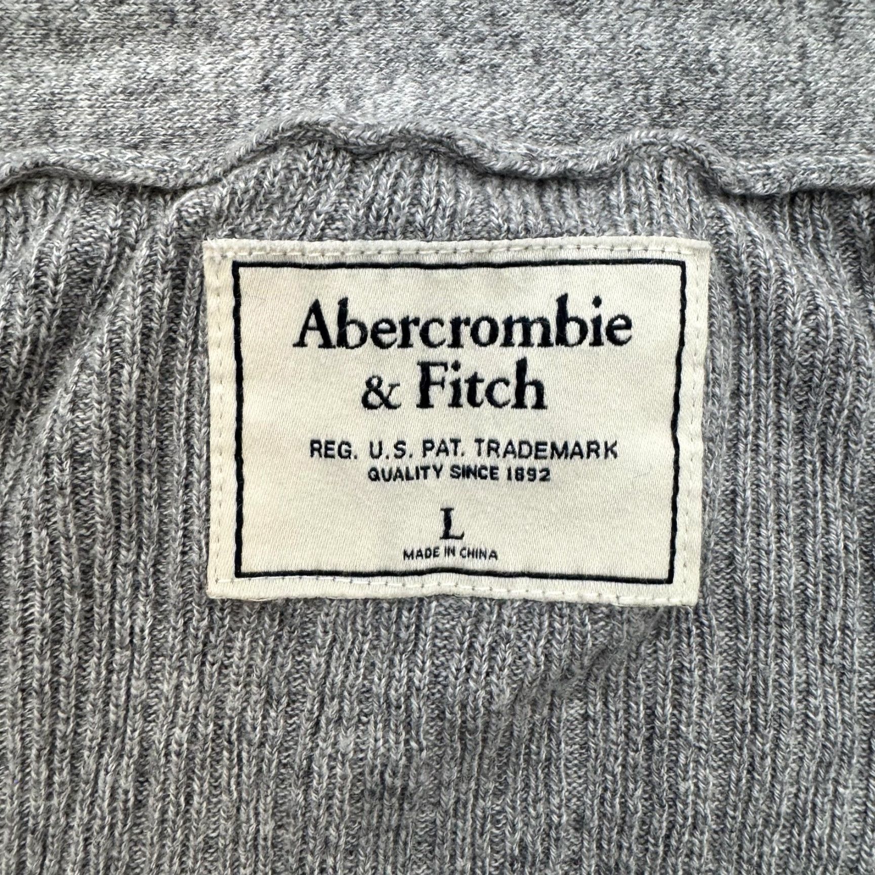 Abercrombie & Fitch Abercrombie & Fitch Sweater Womens Large Gray Full Zip Cardigan Pockets Knit Size L / US 10 / IT 46 - 3 Thumbnail