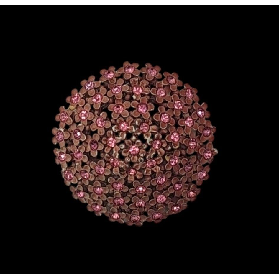 Other Vintage Pink Rhinestone Floral Dome Brooch Size ONE SIZE - 1 Thumbnail