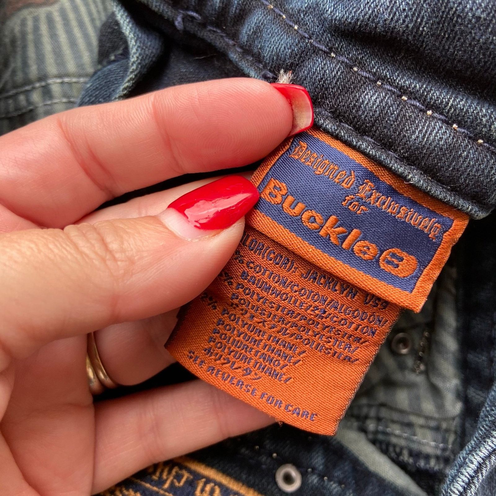 Rock Revival Rock Revival Buckle Jacklyn Super Skinny Dark Jeans 28 Size 28" / US 6 / IT 42 - 8 Thumbnail