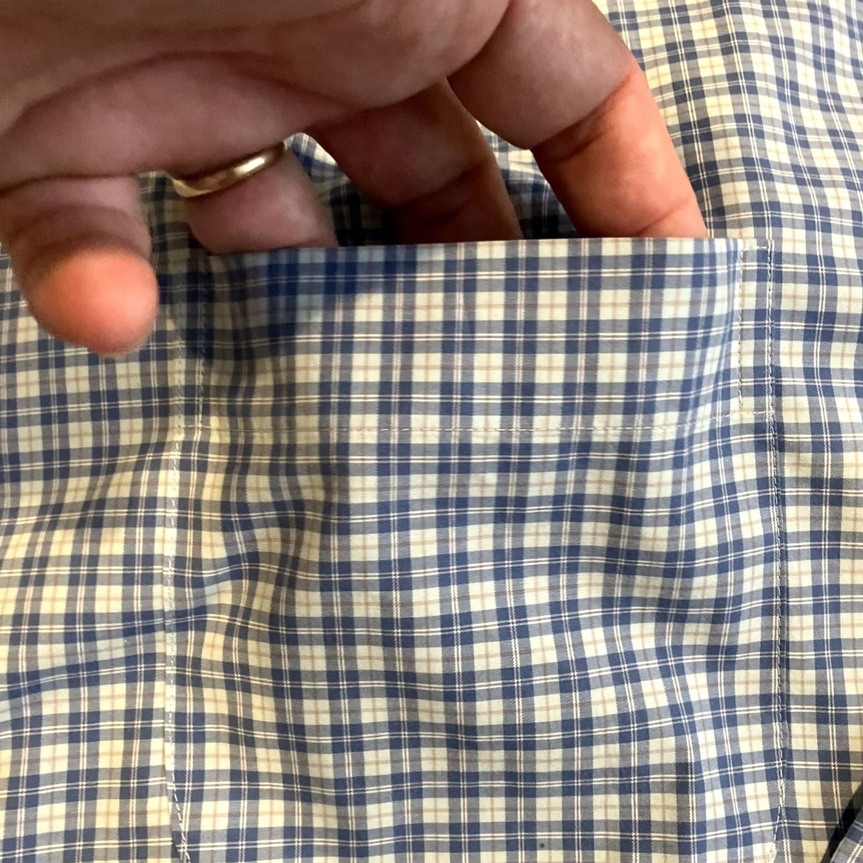 Peter Millar Peter Millar Shirt Button-Up Long Sleeve Blue Plaid 100% Cotton XXL Men Regular Button-Down Collared Pockets All Seasons Casual Travel Size US XXL / EU 58 / 5 - 4 Thumbnail