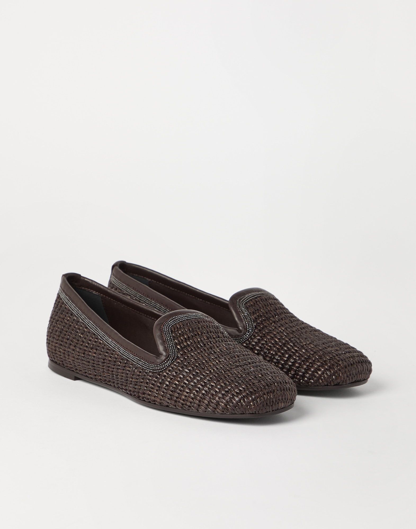 Brunello Cucinelli o1la1rc1a0326 Techno Raffia Slippers in Brown Size US 11 / IT 41 - 2 Thumbnail