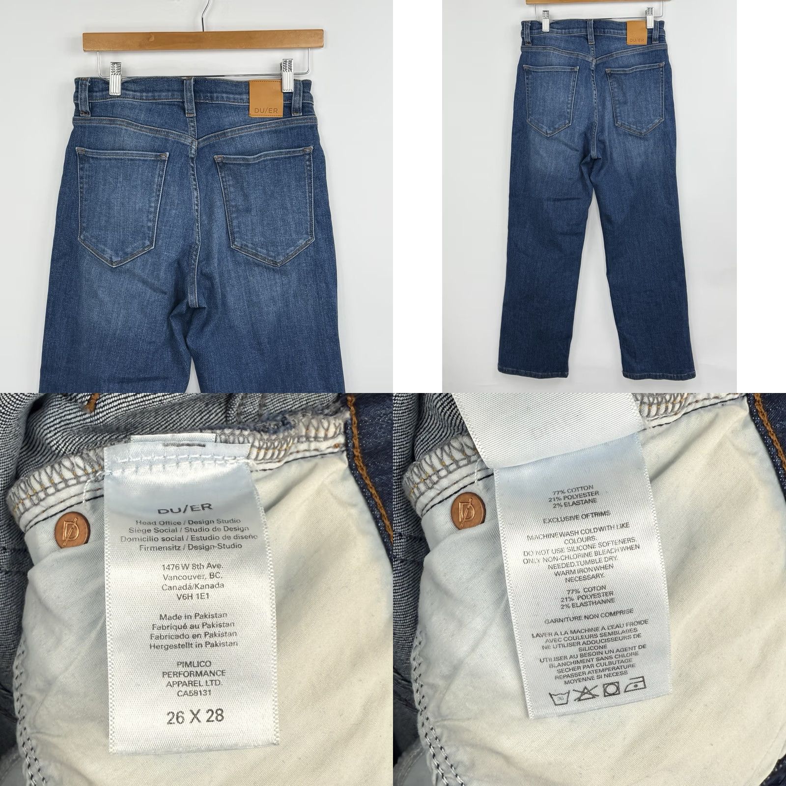 DUER DUER Jeans Womens 28x28 Blue Performance Denim Girlfriend High Rise Straight Regular 28x28 Jeans Mens? No Size 28" / US 6 / IT 42 - 8 Thumbnail