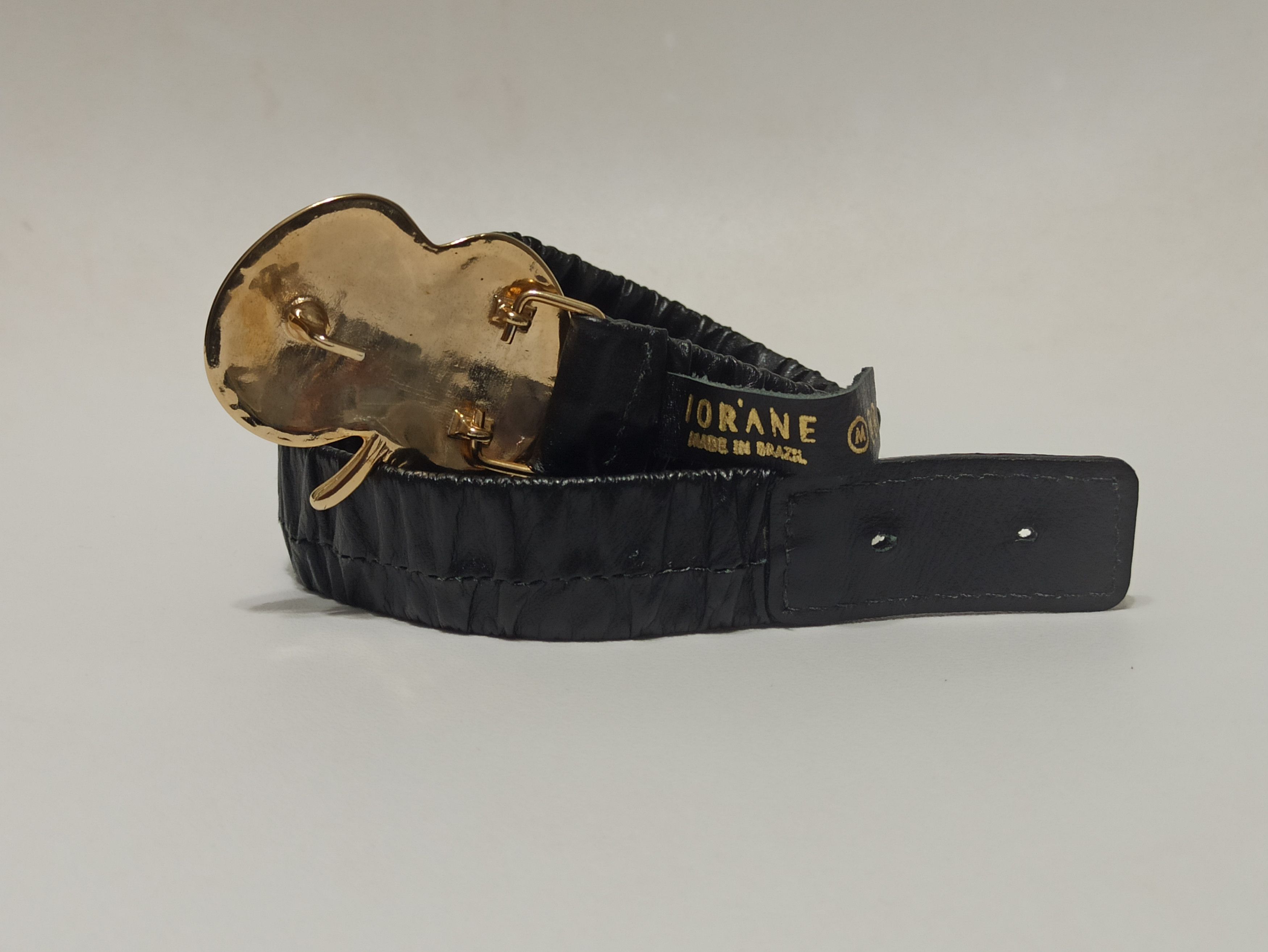 Apple IORANE Womens Leather Elastic Belt with Apple Buckle Size ONE SIZE - 4 Thumbnail